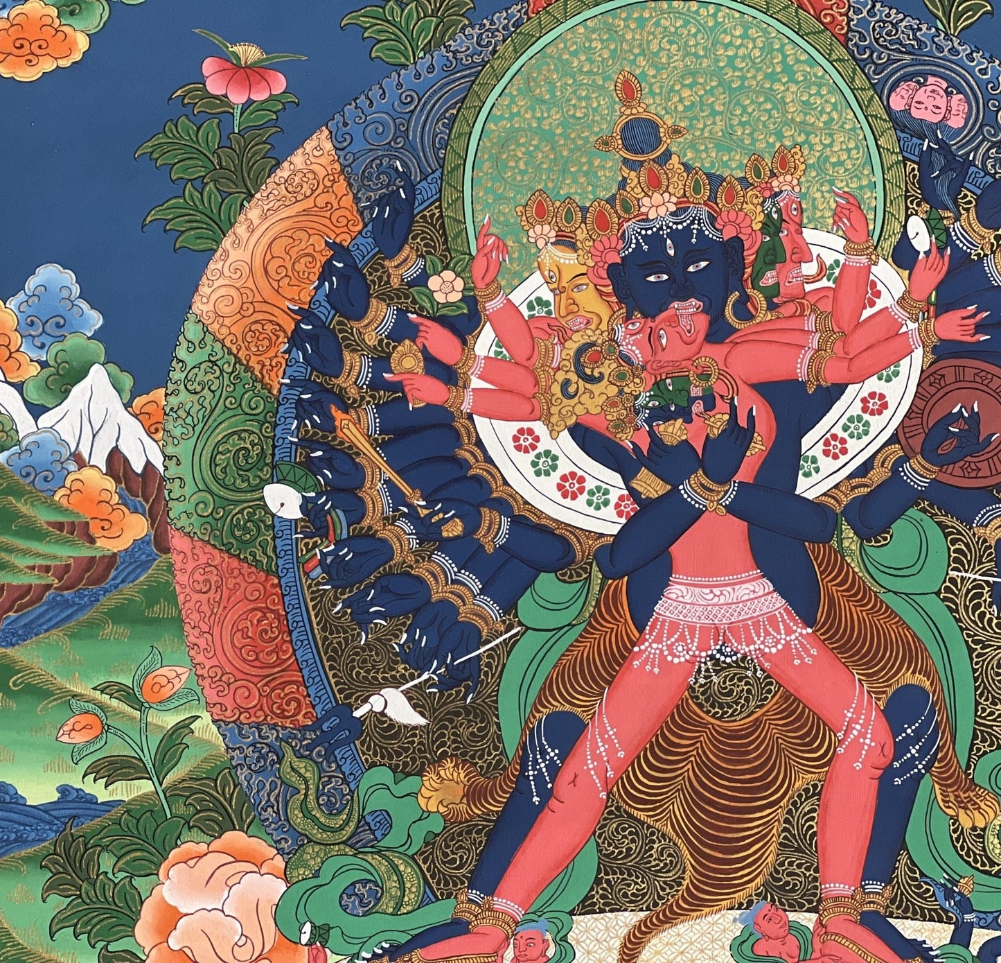 Original Hand - Painted High - Quality Masterpiece Chakrasamvara Shakti Tibetan Thangka Painting Compassion Meditation Art from Nepal - Tibetan Thangka Art