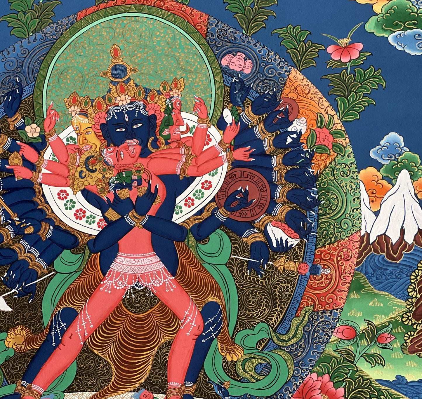Original Hand - Painted High - Quality Masterpiece Chakrasamvara Shakti Tibetan Thangka Painting Compassion Meditation Art from Nepal - Tibetan Thangka Art