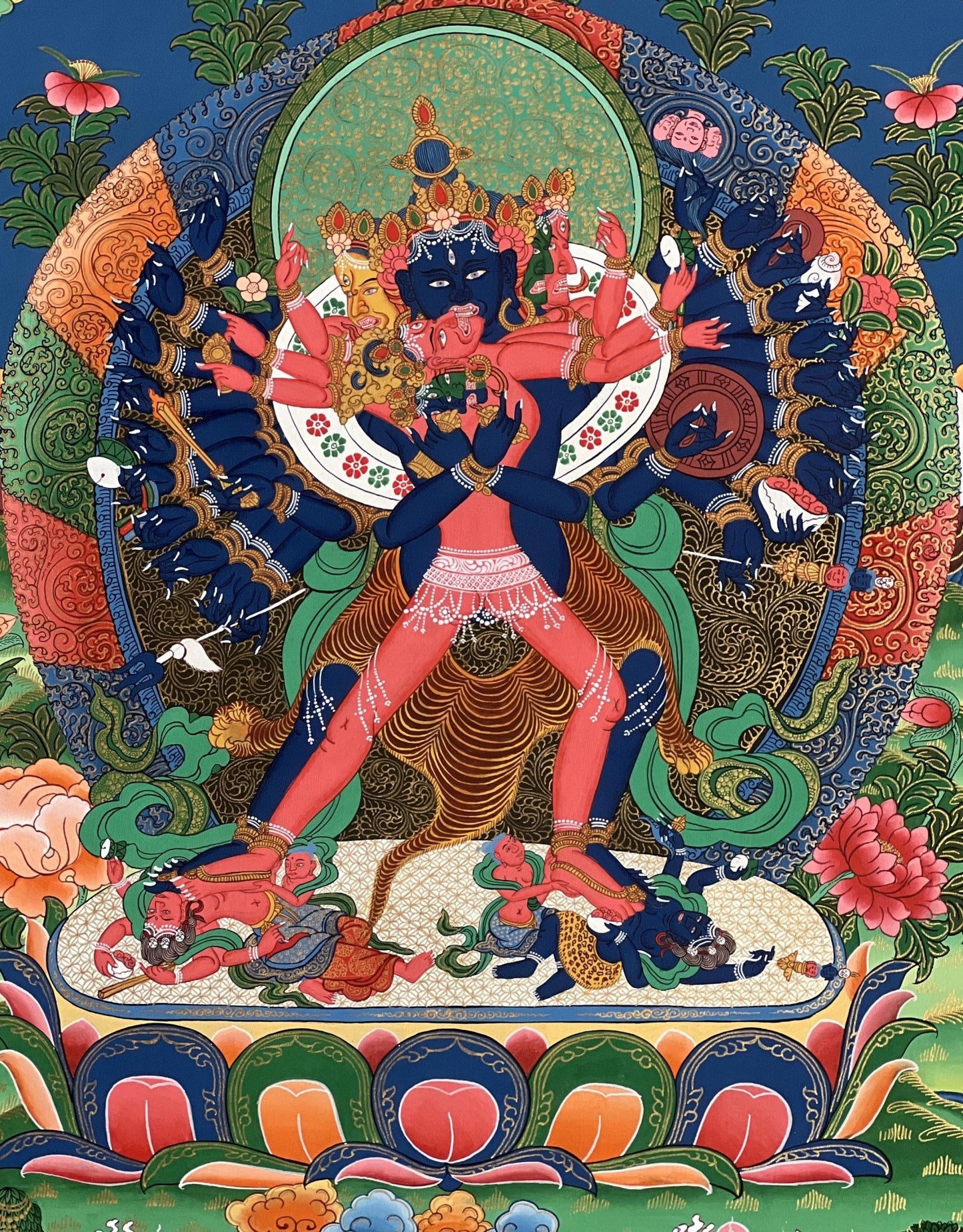 Original Hand - Painted High - Quality Masterpiece Chakrasamvara Shakti Tibetan Thangka Painting Compassion Meditation Art from Nepal - Tibetan Thangka Art