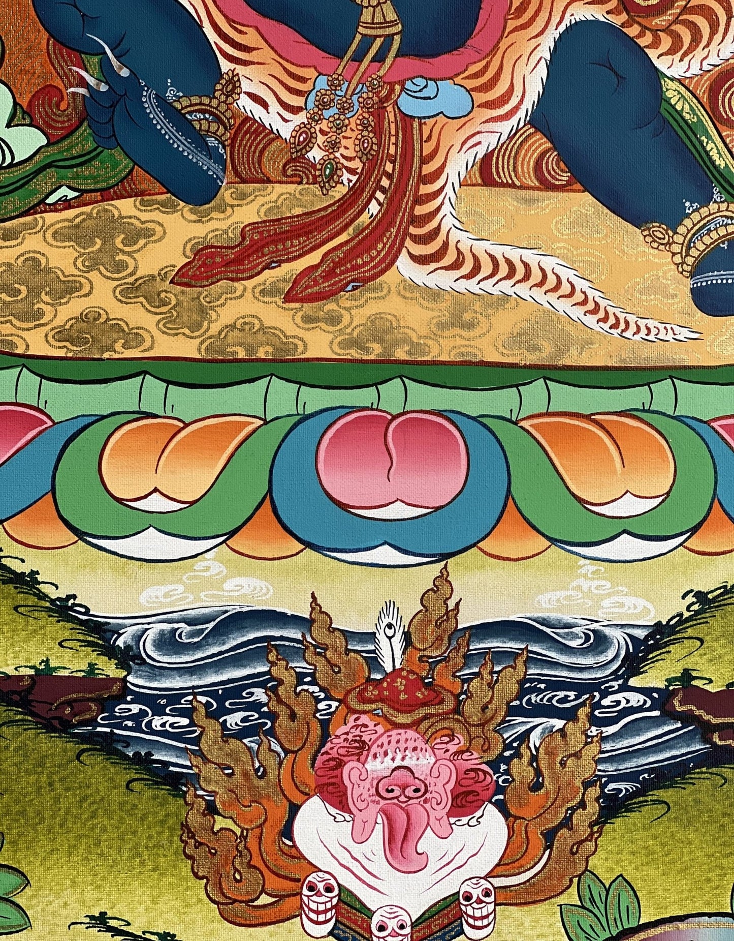Original Hand - painted Master Quality Vajarapani/ Sangdag Chagna Dorje Tibetan Compassion Meditation Lama Blessed Thangka Painting - Tibetan Thangka Art