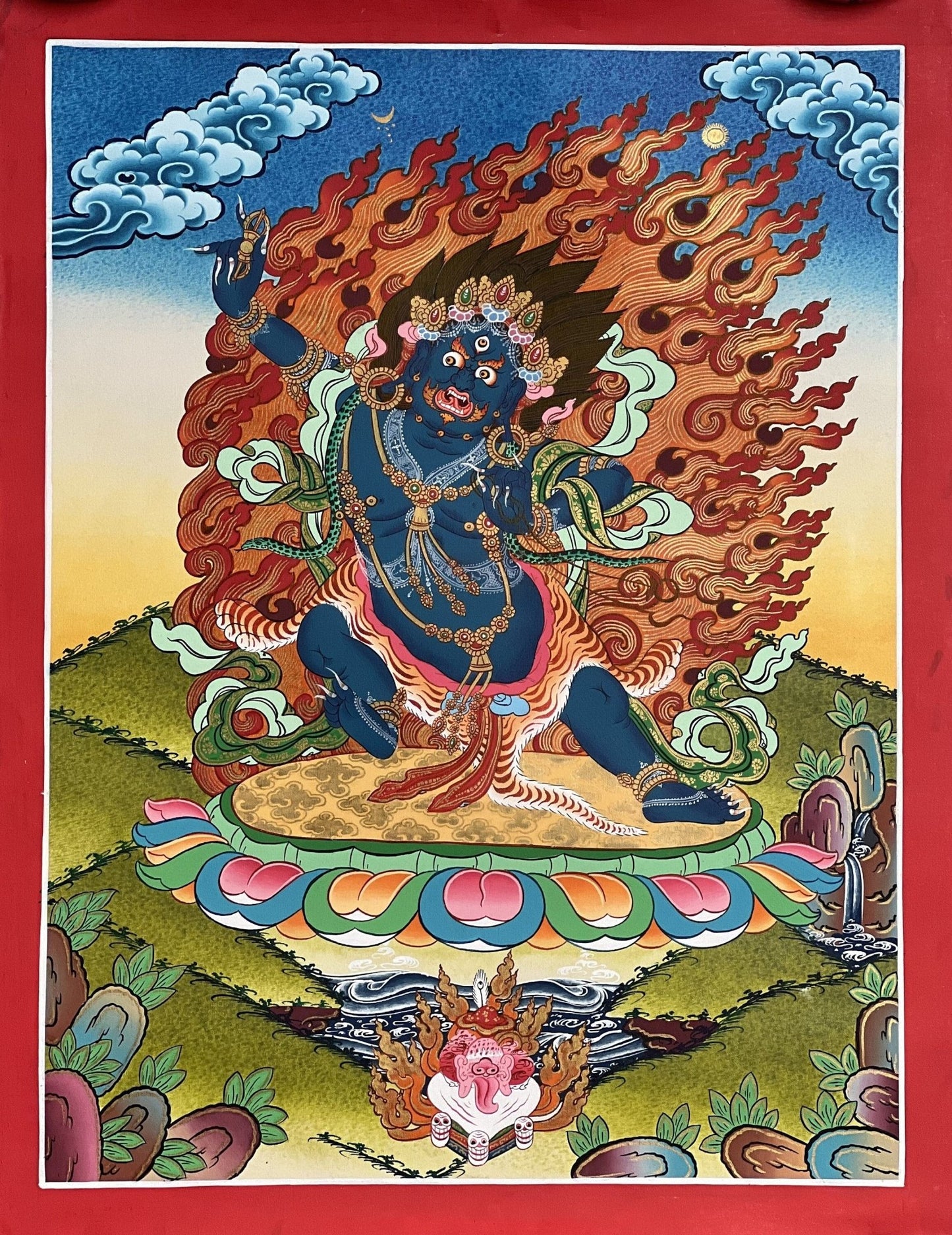 Original Hand - painted Master Quality Vajarapani/ Sangdag Chagna Dorje Tibetan Compassion Meditation Lama Blessed Thangka Painting - Tibetan Thangka Art