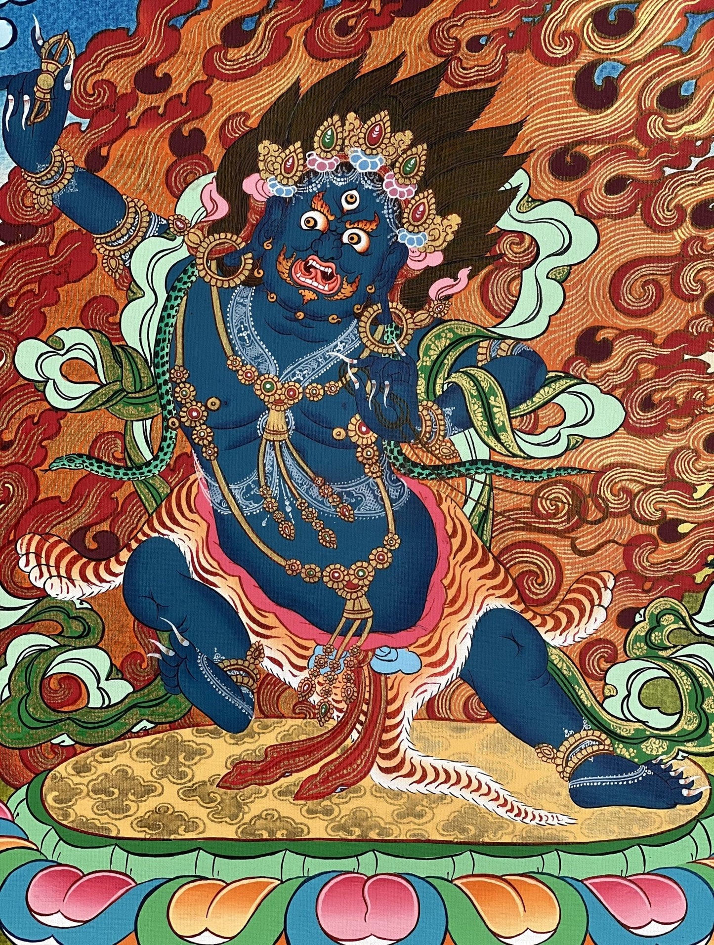 Original Hand - painted Master Quality Vajarapani/ Sangdag Chagna Dorje Tibetan Compassion Meditation Lama Blessed Thangka Painting - Tibetan Thangka Art