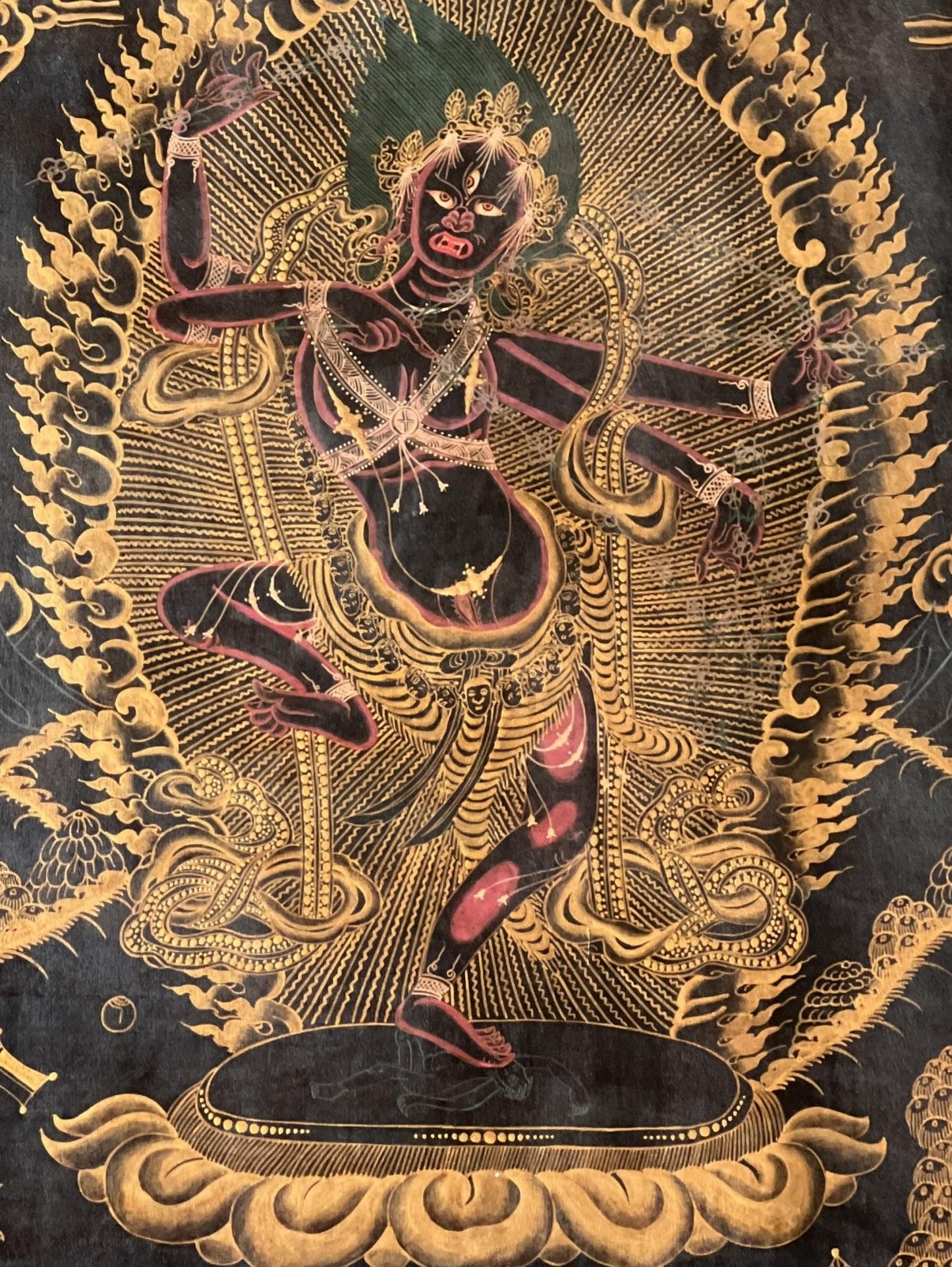 Original Hand - Painted Masterpiece Kurukulla/Kurukulle Mother Buddha Tibetan Thangka Painting Compassion Meditation Art with Silk Brocade - Tibetan Thangka Art