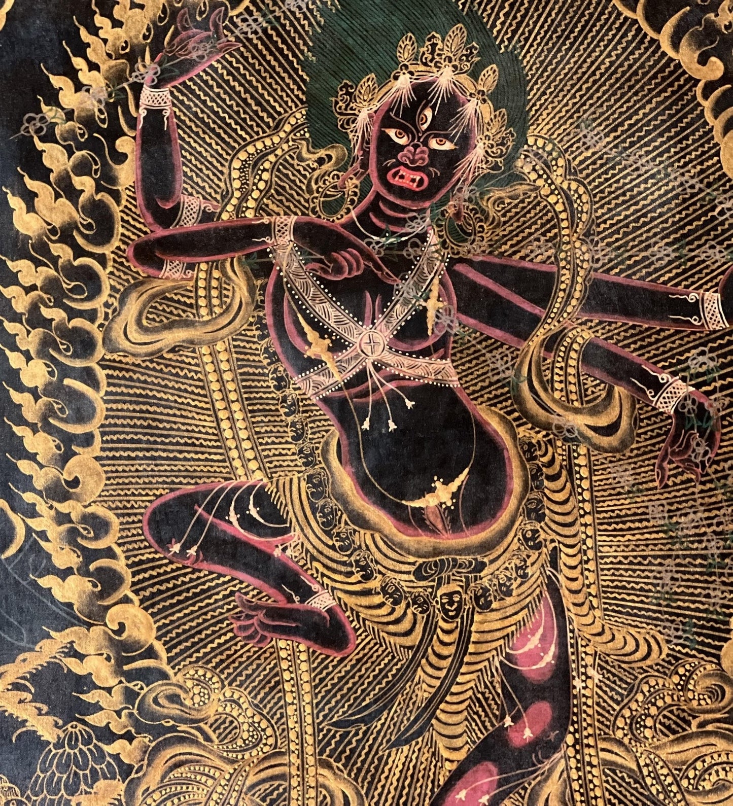 Original Hand - Painted Masterpiece Kurukulla/Kurukulle Mother Buddha Tibetan Thangka Painting Compassion Meditation Art with Silk Brocade - Tibetan Thangka Art