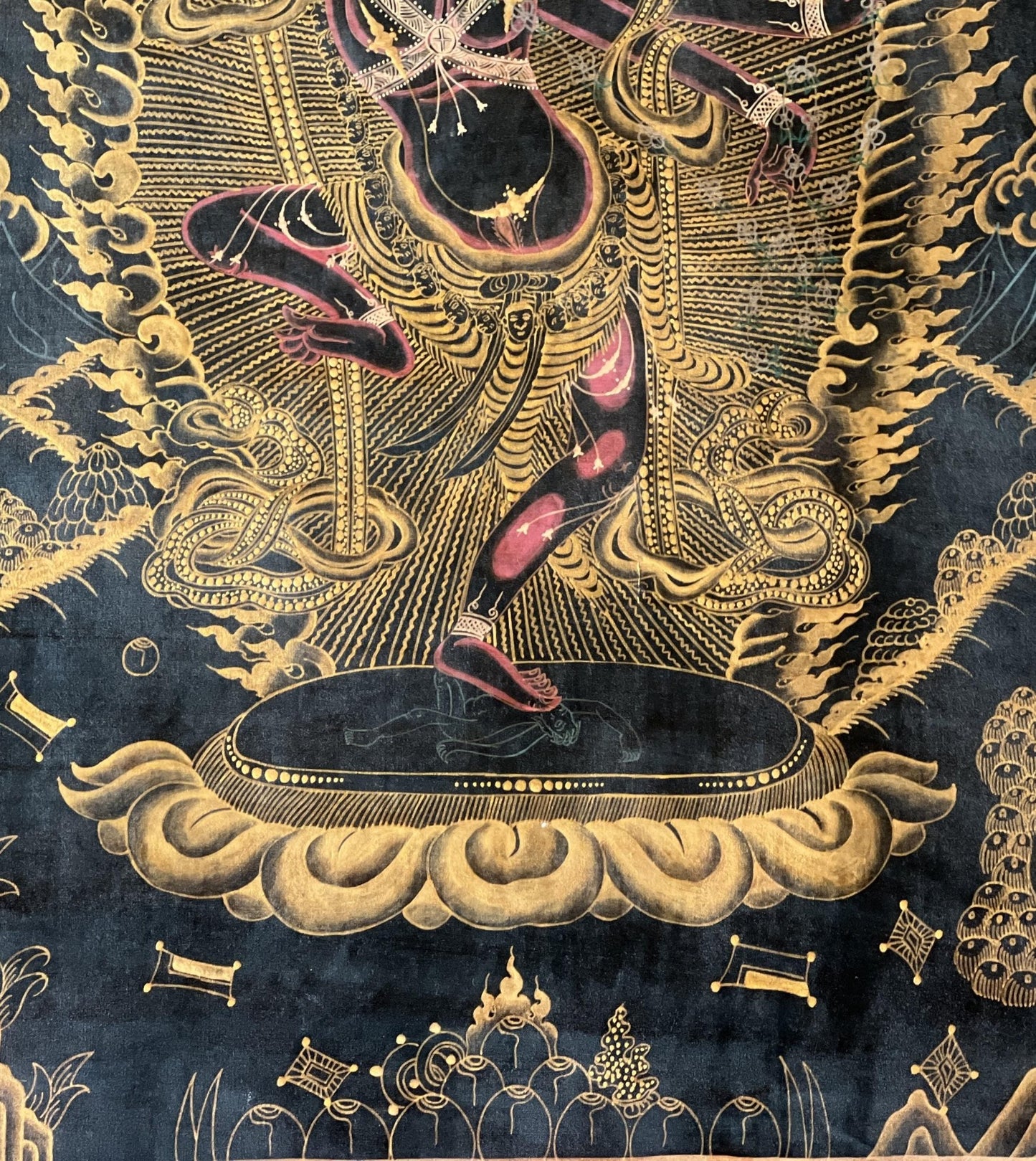 Original Hand - Painted Masterpiece Kurukulla/Kurukulle Mother Buddha Tibetan Thangka Painting Compassion Meditation Art with Silk Brocade - Tibetan Thangka Art