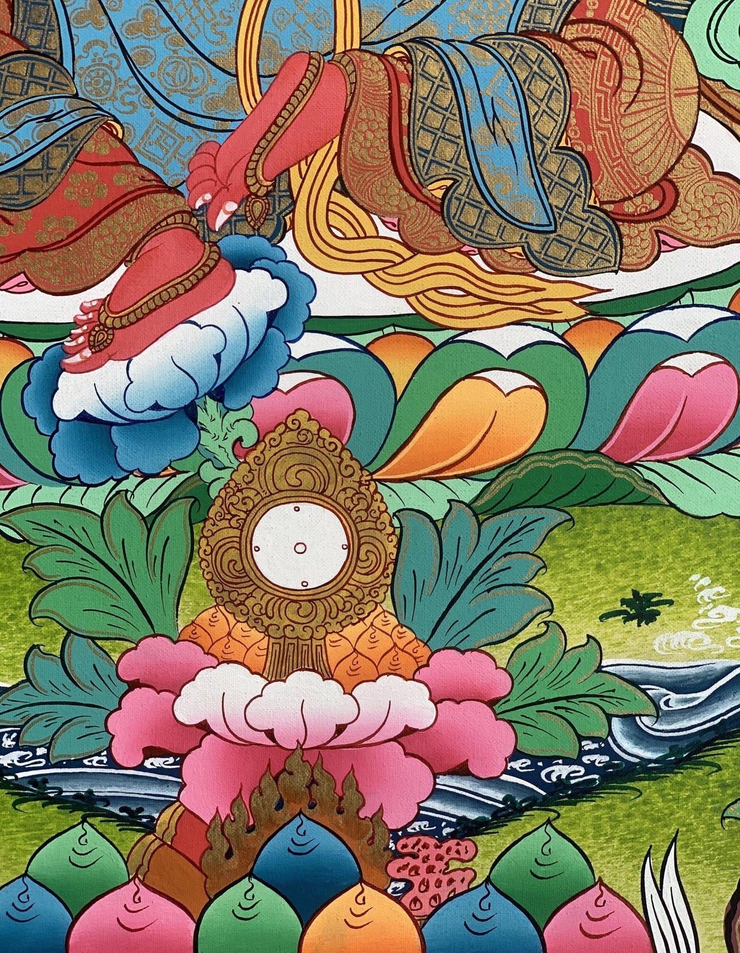 Original Hand - painted Masterpiece Red Tara Divine Mother Female Buddha Protector Tibetan Meditation Thangka Painting - Tibetan Thangka Art