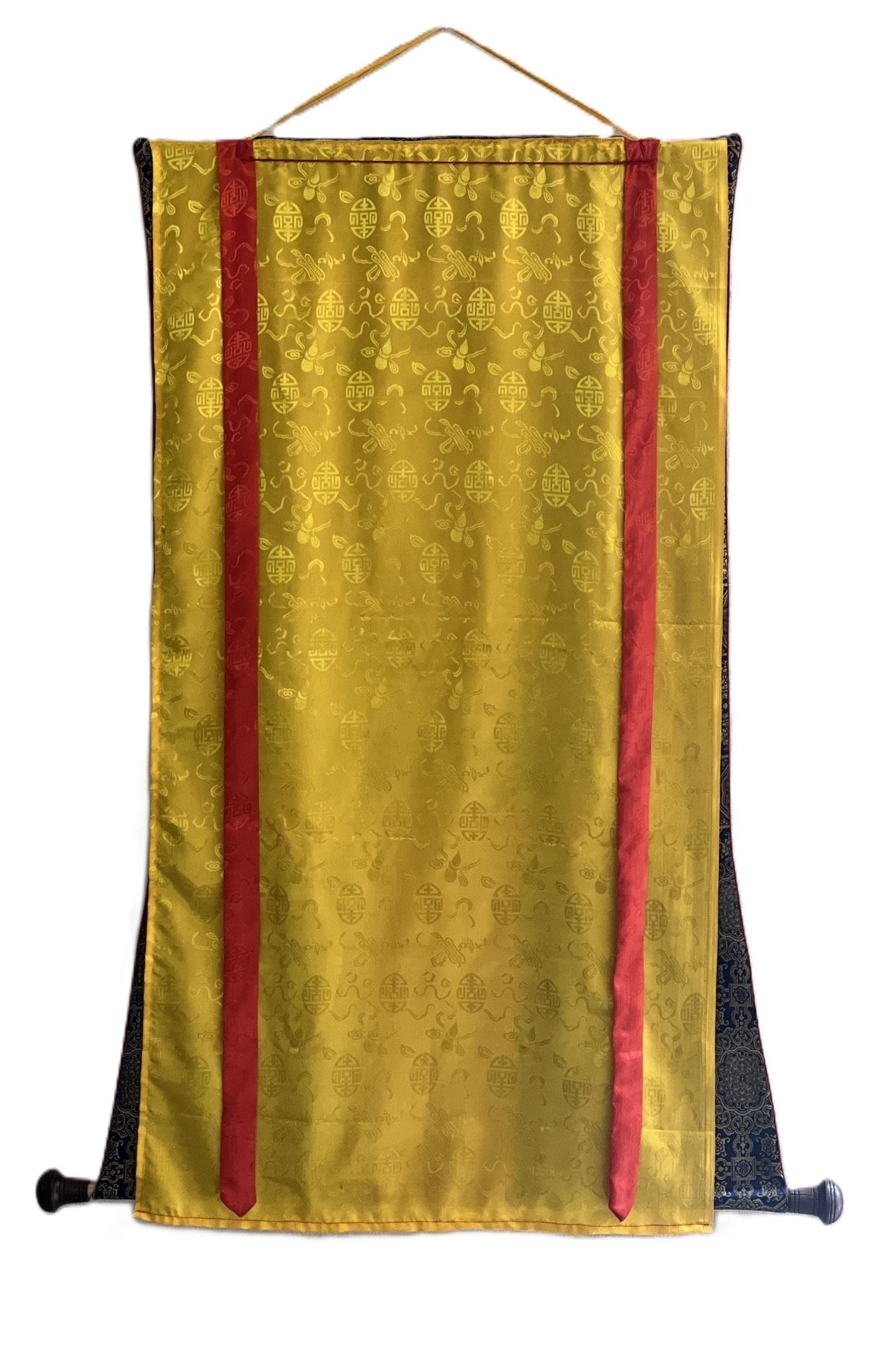 Original Hand - painted Red Manjushri/ Manjushree/ Bodhisattva Compassion Meditation Tibetan Thangka Painting with High - Quality Silk Brocade - Tibetan Thangka Art