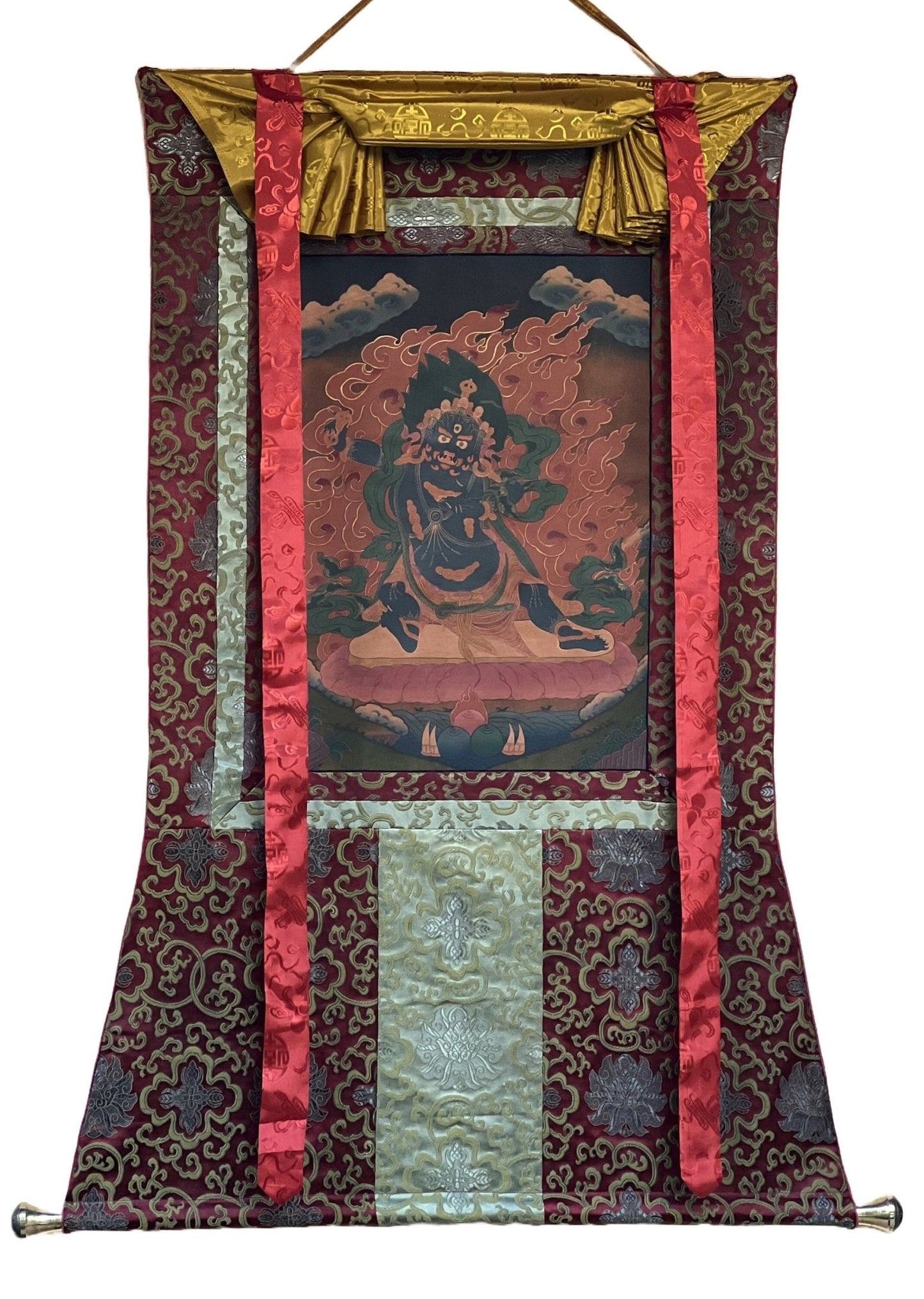 Original Hand Painted Vajrapani Dharmapala OIL - VARNISHED Tibetan Thangka / Thanka Painting/ Buddhist Meditation Art Wall Hanging from Nepal - Tibetan Thangka Art