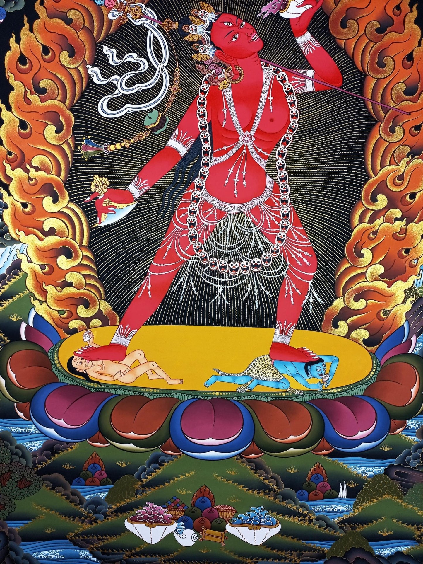 Original Hand - Painted Vjarayogini /Jogini/ Masterpiece Tibetan Wall Hanging Compassion Mediation Large Thangka Painting/ Buddhist Art - Tibetan Thangka Art