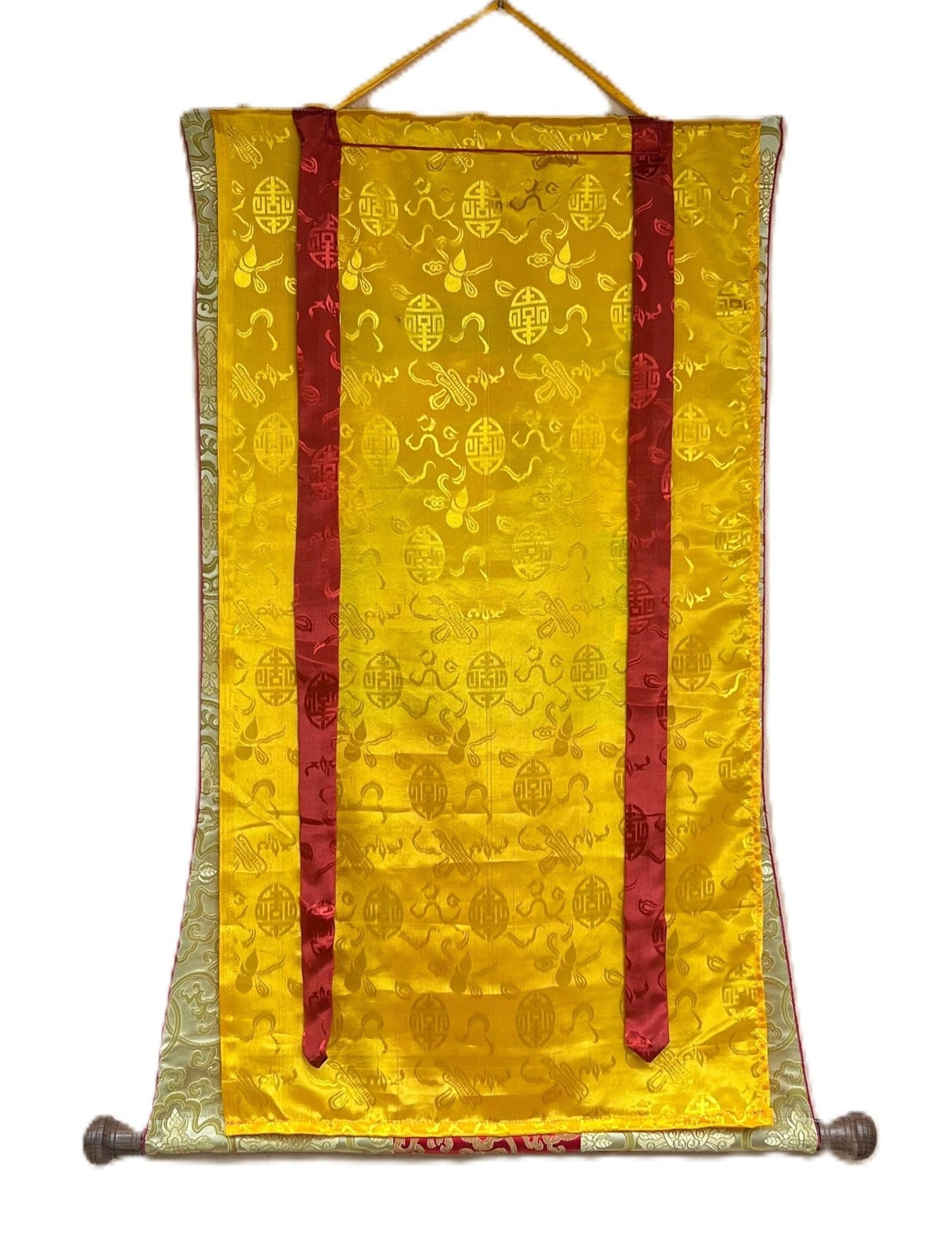Original Hand - painted White Tara/ Mother Goddess/ Healing and Compassion Tibetan Thangka Painting with Silk Brocade - Tibetan Thangka Art