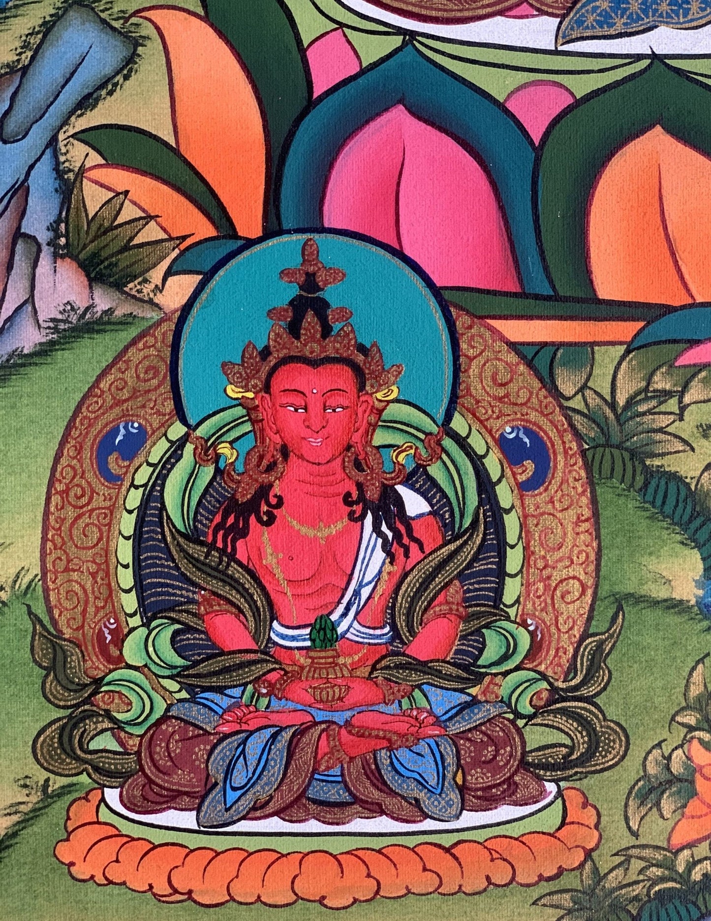 Original Hand - Painted White Tara Thangka | Mother Goddess Art | Signed Tibetan Painting for Meditation & Compassion - Tibetan Thangka Art