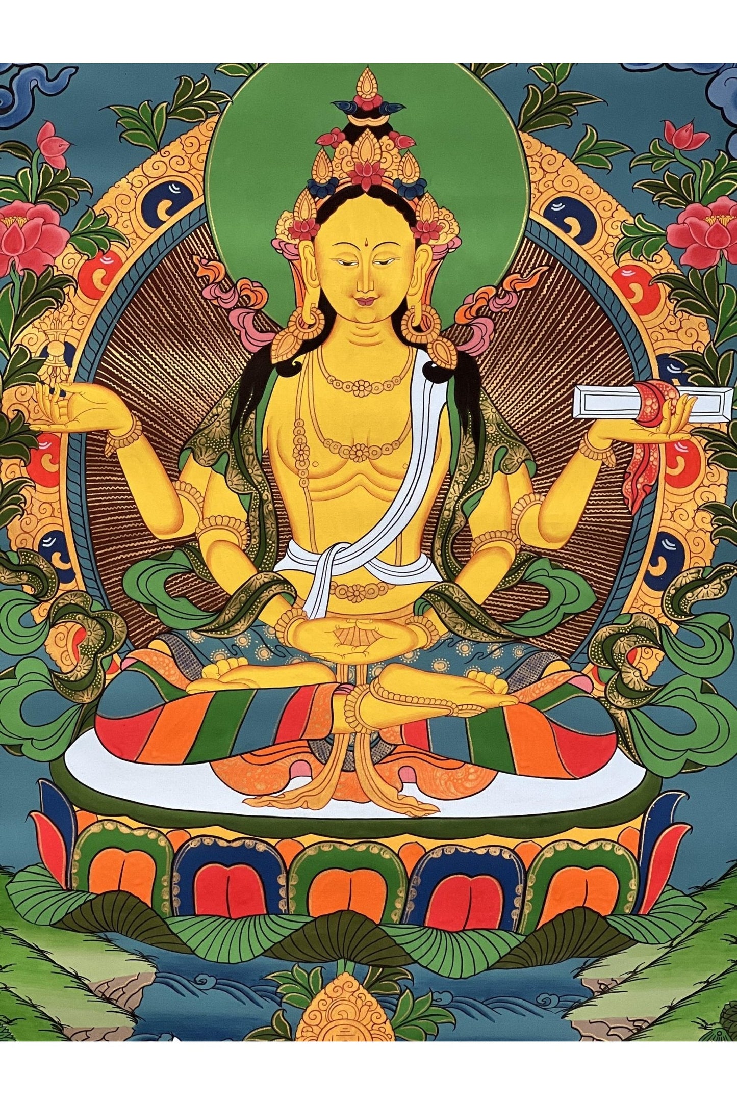 Prajnaparamita/Prajna Paramita Masterpiece Tibetan Thangka Painting Original Hand - Painting/ Meditation Art - Tibetan Thangka Art