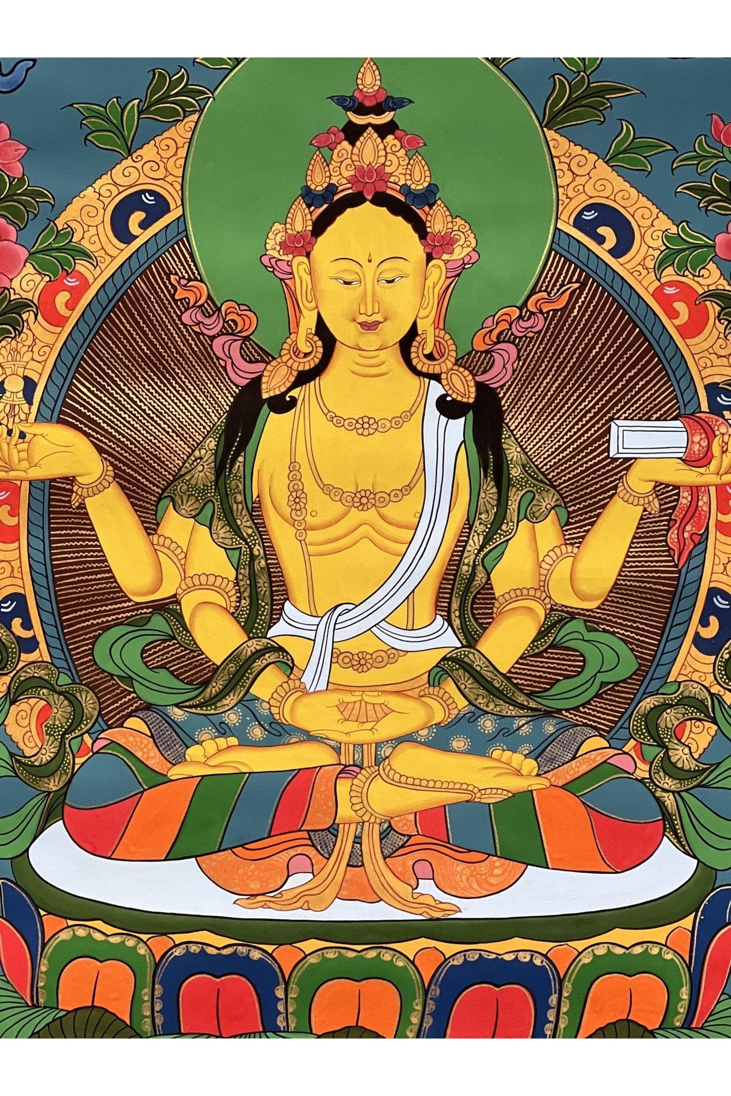 Prajnaparamita/Prajna Paramita Masterpiece Tibetan Thangka Painting Original Hand - Painting/ Meditation Art - Tibetan Thangka Art
