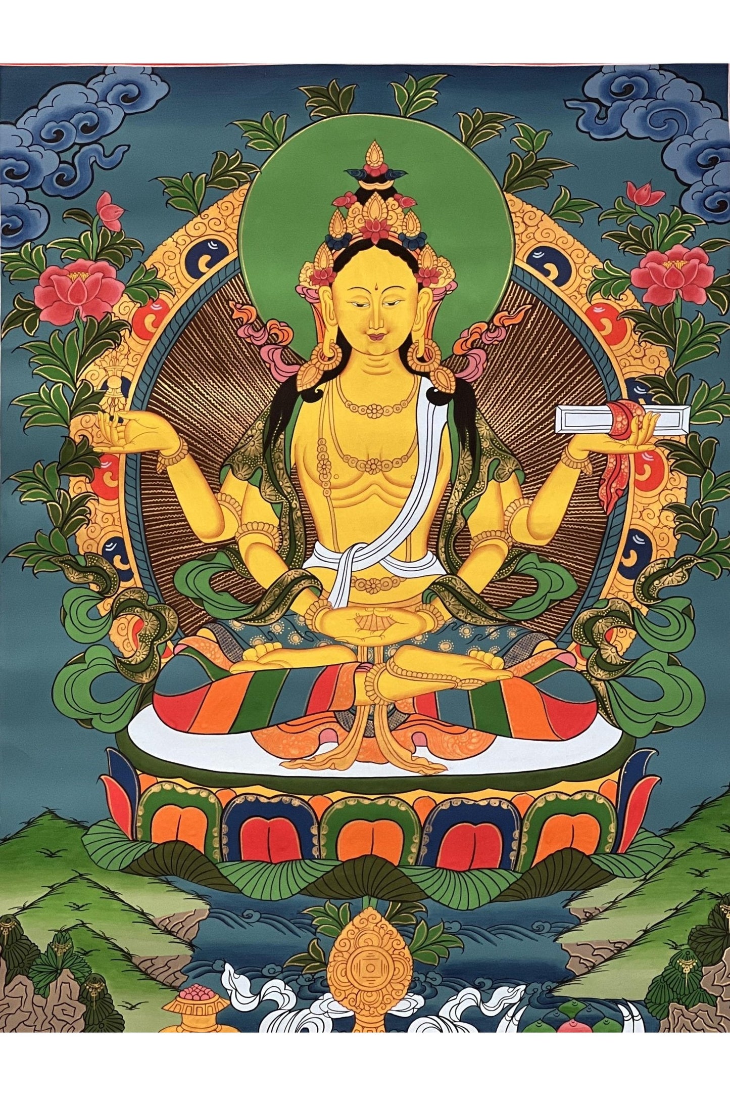 Prajnaparamita/Prajna Paramita Masterpiece Tibetan Thangka Painting Original Hand - Painting/ Meditation Art - Tibetan Thangka Art