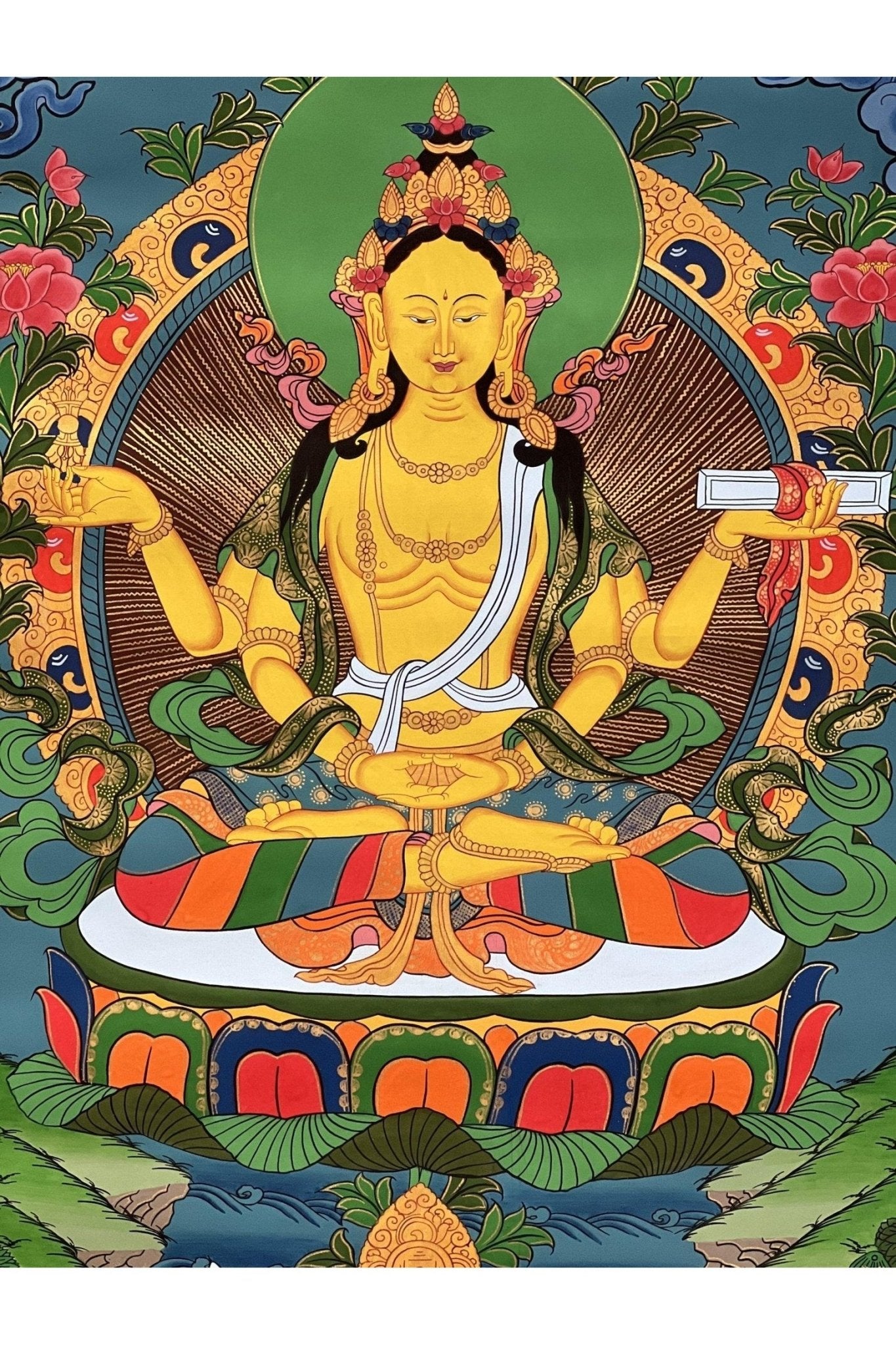 Prajnaparamita/Prajna Paramita Masterpiece Tibetan Thangka Painting Original Hand - Painting/ Meditation Art - Tibetan Thangka Art