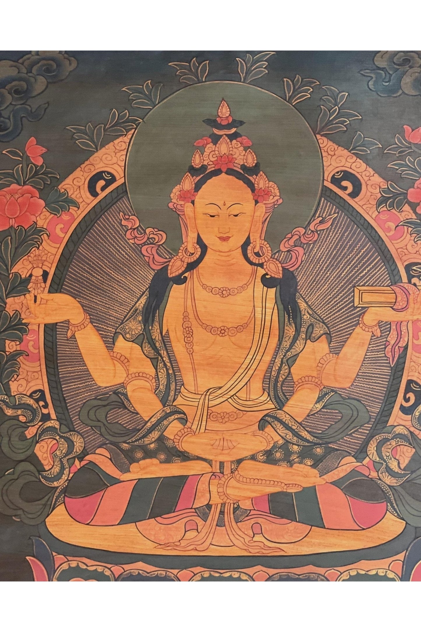 Prajnaparamita/Prajna Paramita Old Oil Varnished Tibetan Thangka Painting Original Hand - Painting/ Meditation Art - Tibetan Thangka Art