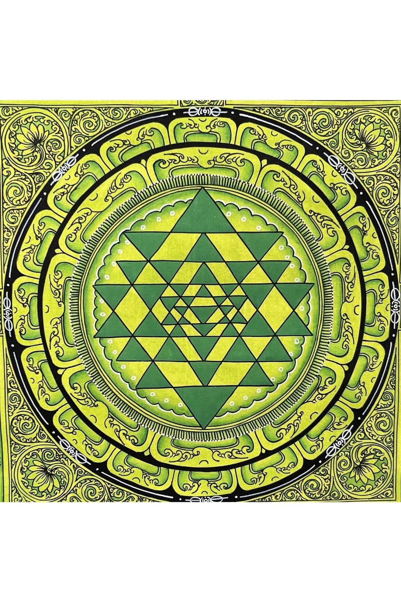 ShriYantra/ Shri Yantra/ Shri Chakara Mandala Newari Paubha/Pauva Thangka Original Hand - Painted Art for Energy Positivity and Good Luck - Tibetan Thangka Art