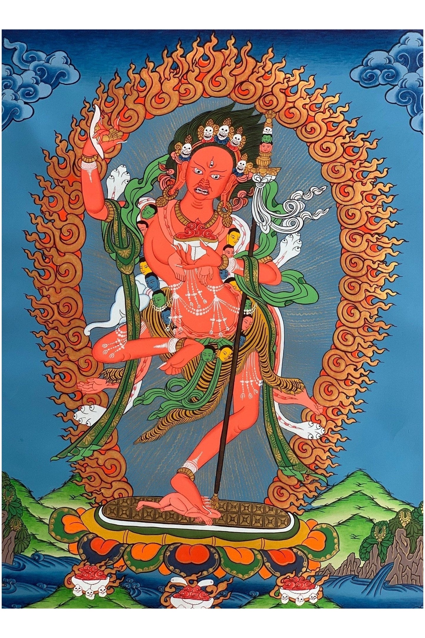 Vajravarahi/ Varahi/ Dorje Phagmo/ Yogini Tibetan Thangka Painting Original Hand - Painting/ Buddhist MeditationTantra Art - Tibetan Thangka Art