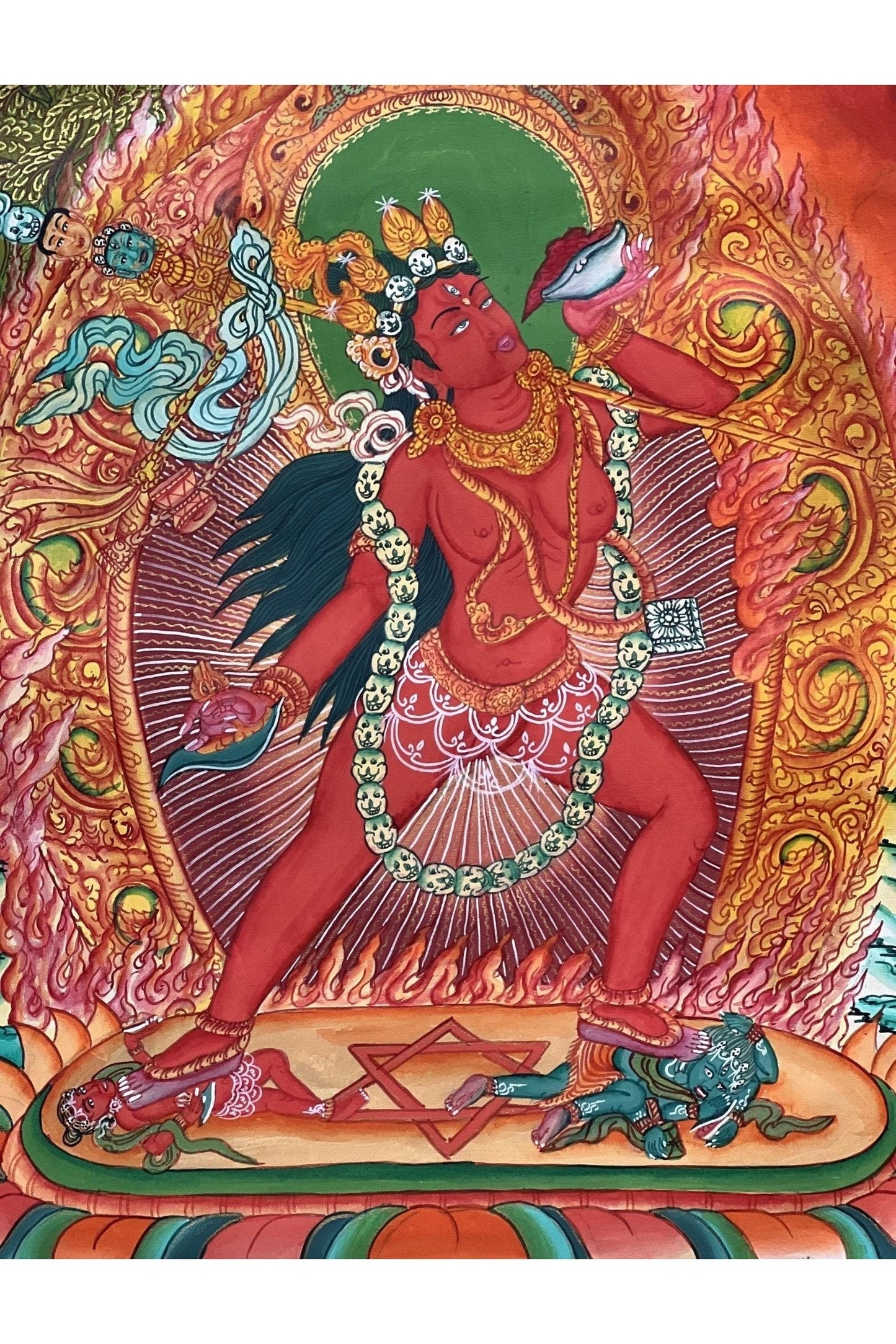 Vajrayoginī/ Yogini/ Jogini/ Dorje Neljorma Tantric Female Buddha Tibetan Thangka Painting Original Hand Painting/ Healing Art - Tibetan Thangka Art
