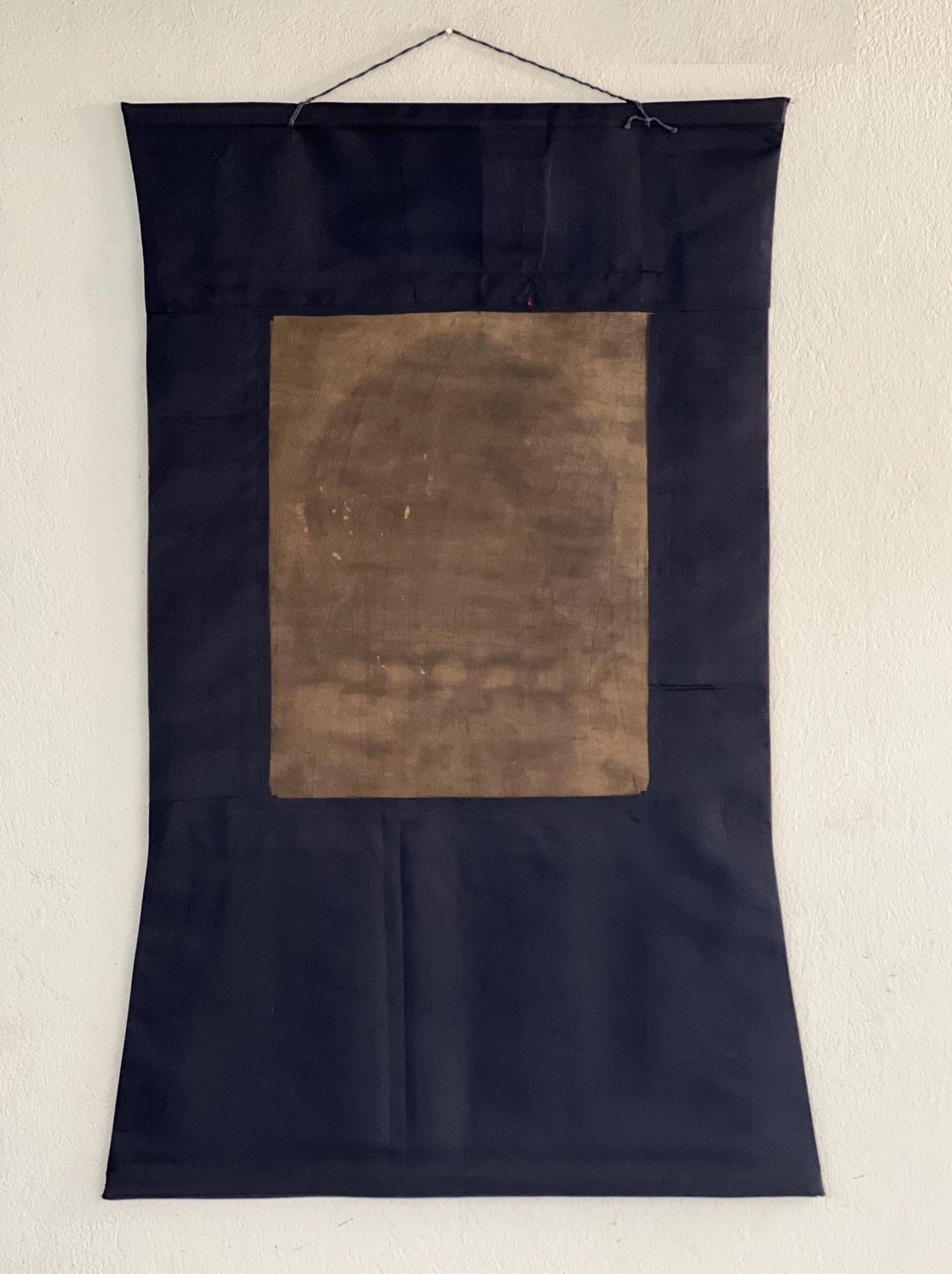Vintage Medicine Buddha BhaisajyaGuru | Original Tibetan Thangka Painting | Wall Hanging Meditation Art with Narrow Cotton Border - Tibetan Thangka Art