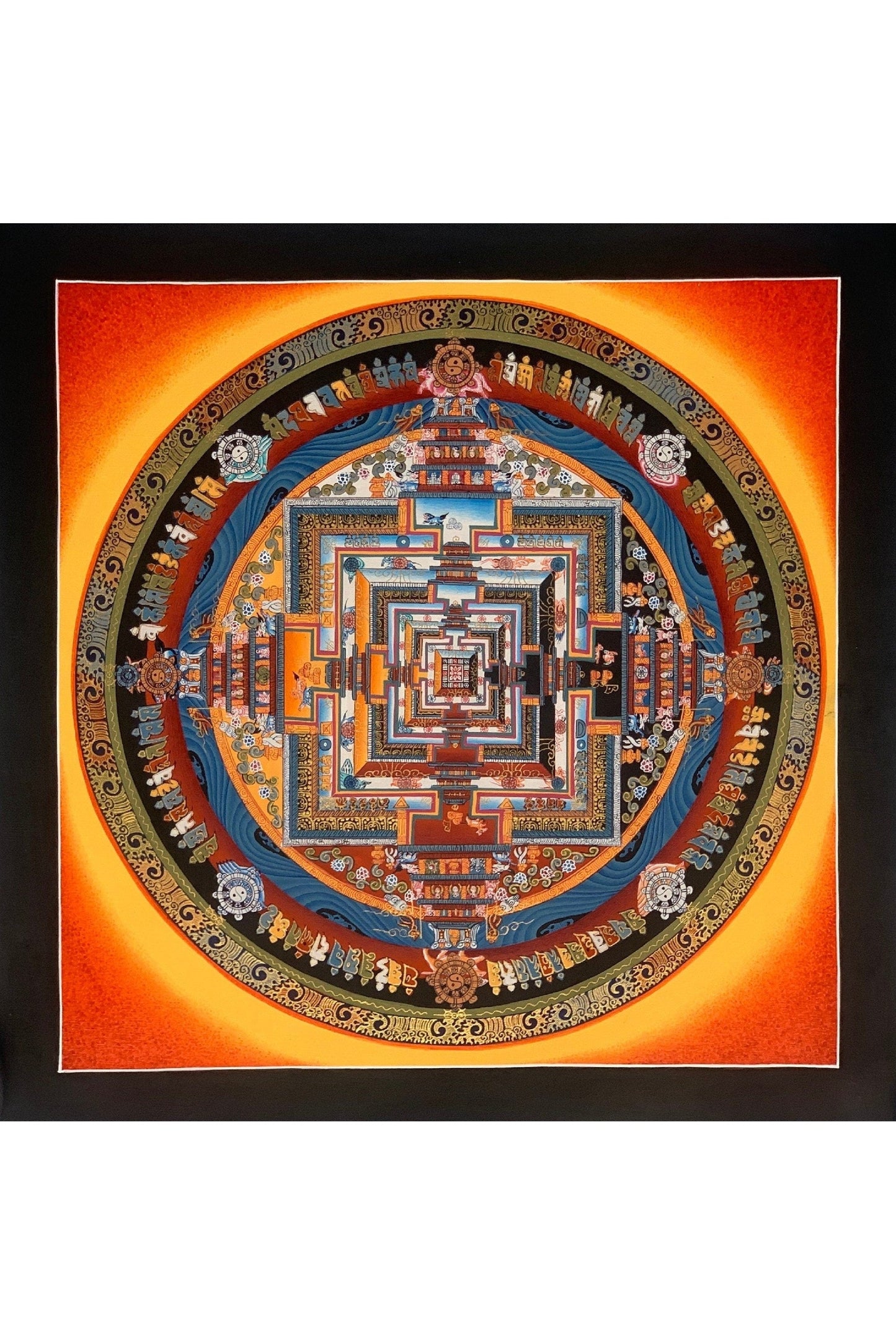 Wheel of Life/ Kalachakra Mandala/ Tibetan Thangka Painting Original Buddhist Meditation Art - Tibetan Thangka Art
