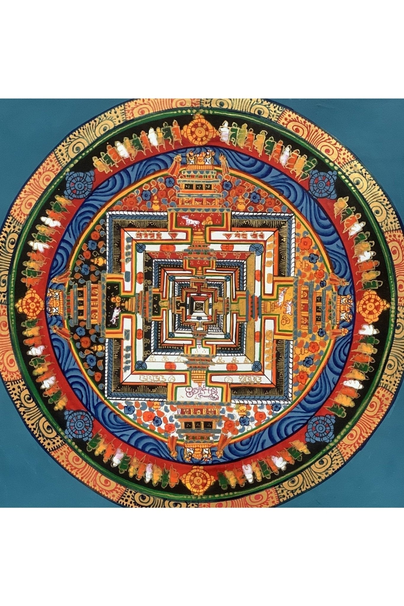 Wheel of Life Wheel of Time Kalachakra Mandala Hand Painted Original Tibetan Thangka Compassion Meditation Art - Tibetan Thangka Art