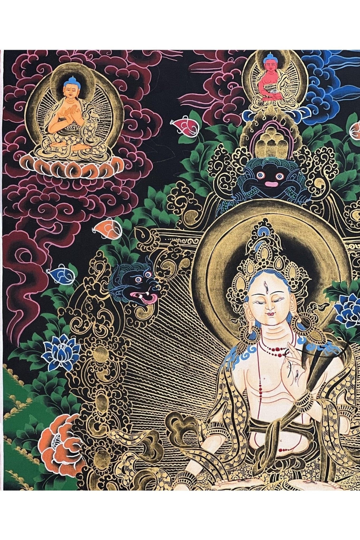 White Tara/ Sitatara/ Mother Goddess High - Quality Original Masterpiece Tibetan Thangka Painting/ Hand - Painting/ Buddhist Meditation Art - Tibetan Thangka Art