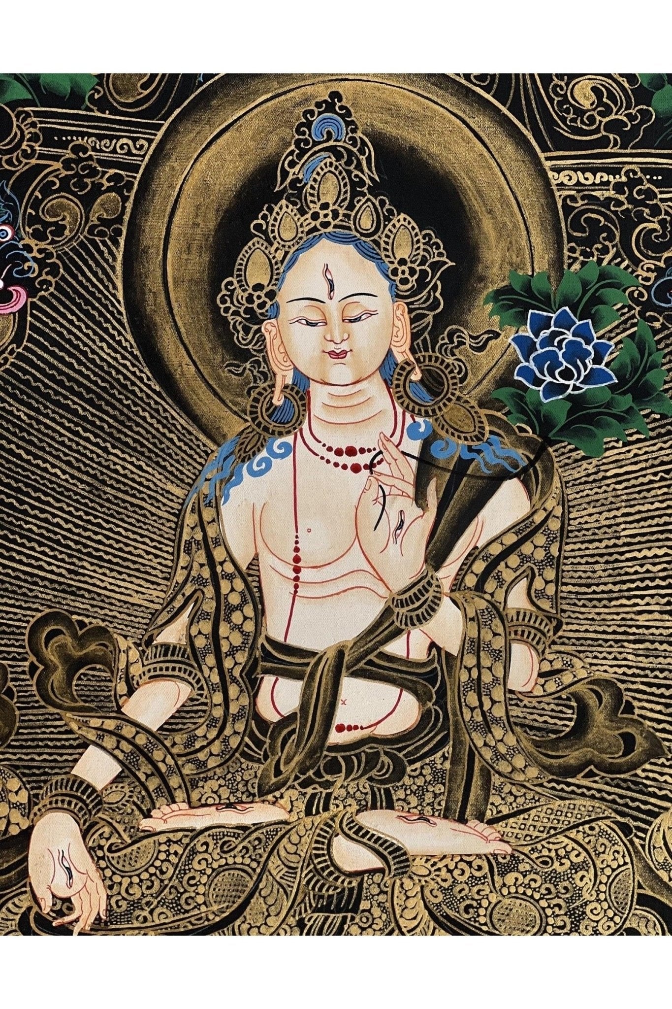 White Tara/ Sitatara/ Mother Goddess High - Quality Original Masterpiece Tibetan Thangka Painting/ Hand - Painting/ Buddhist Meditation Art - Tibetan Thangka Art