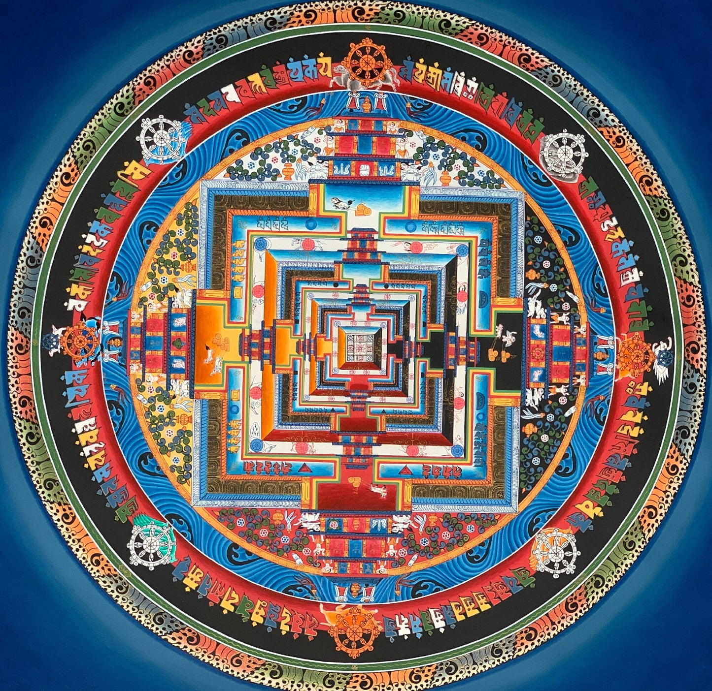 Wheel of Life/ Wheel of Time/ Kalachakra Mandala High- Quality Tibetan Thangka Painting Original Meditation Art