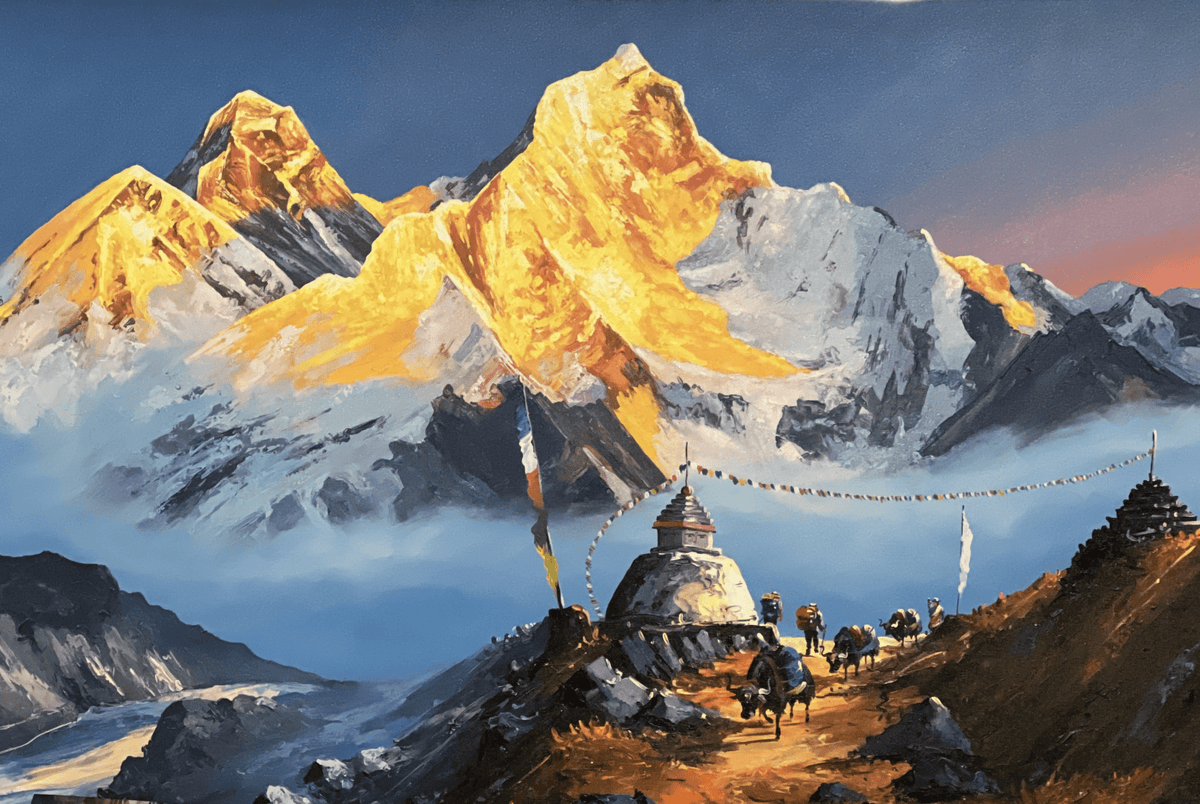 Mount Everest - Tibetan Thangka Art
