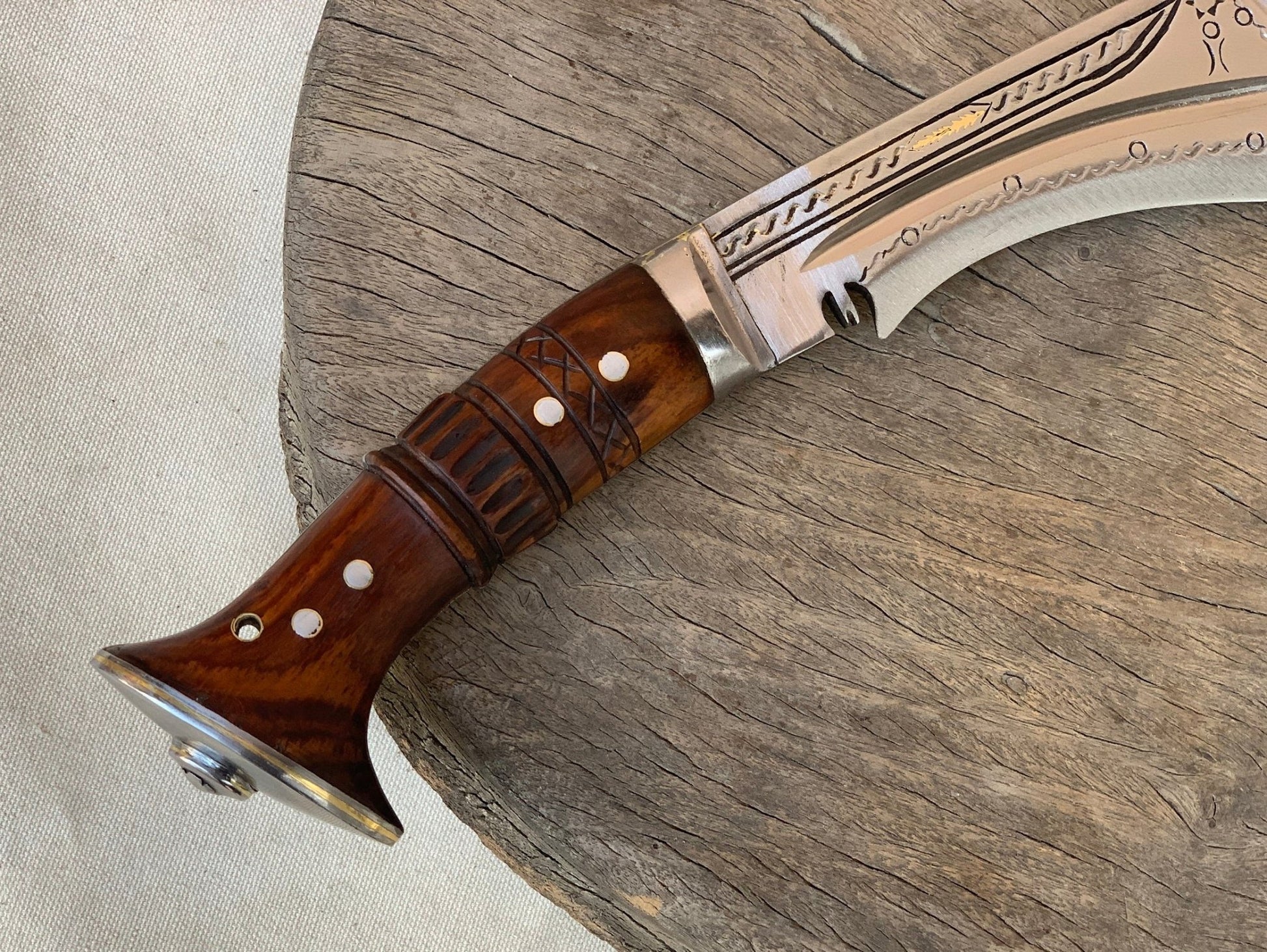 12 - Inch Blade Gurkha Nepal Hand - forged High Tempered 6 Fuller Ganjawal Khukuri/ Kukri Knife Full Tang - Tibetan Thangka Art