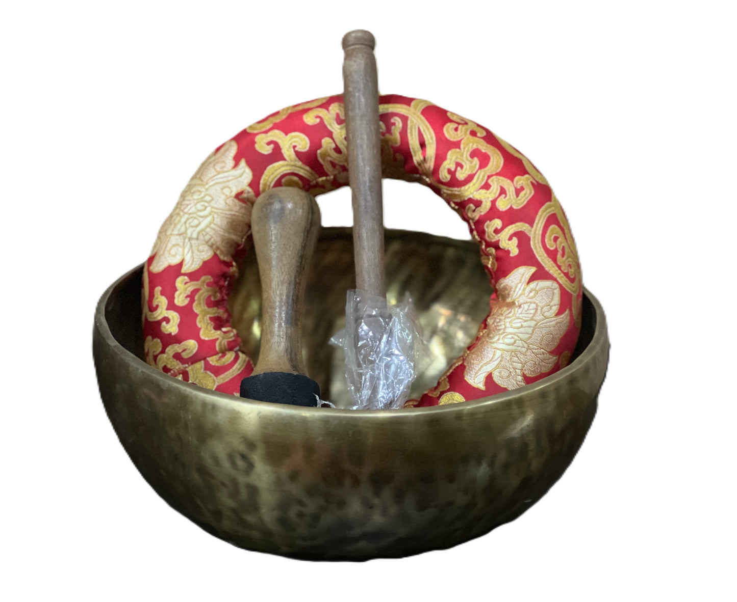 HAND HAMMERED TIBETAN SINGING BOWL SOUND HEALING WITH FREE CUSHION AND MALLET