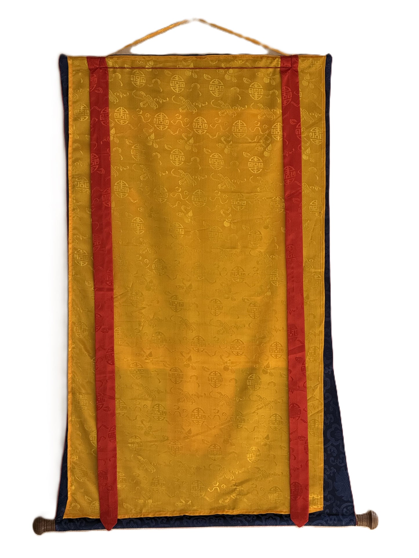 Samatha Meditation Way to Heaven Original Tibetan Thangka Painting with Silk Brocade