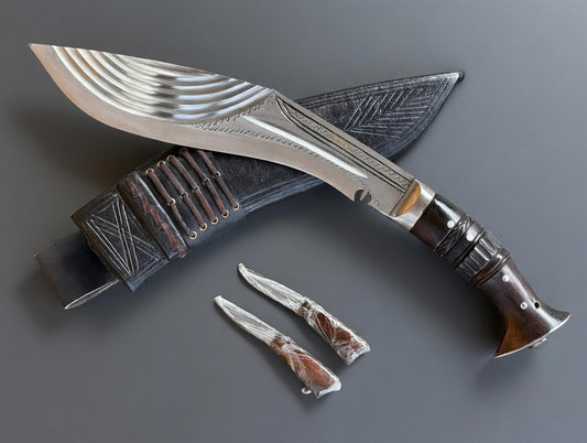 12-Inch Blade Gurkha Nepal Hand-forged High Tempered 6 Fuller Ganjawal Khukuri/ Kukri Knife Full Tang