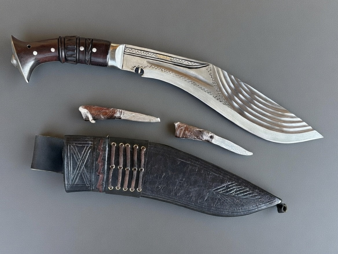 12-Inch Blade Gurkha Nepal Hand-forged High Tempered 6 Fuller Ganjawal Khukuri/ Kukri Knife Full Tang