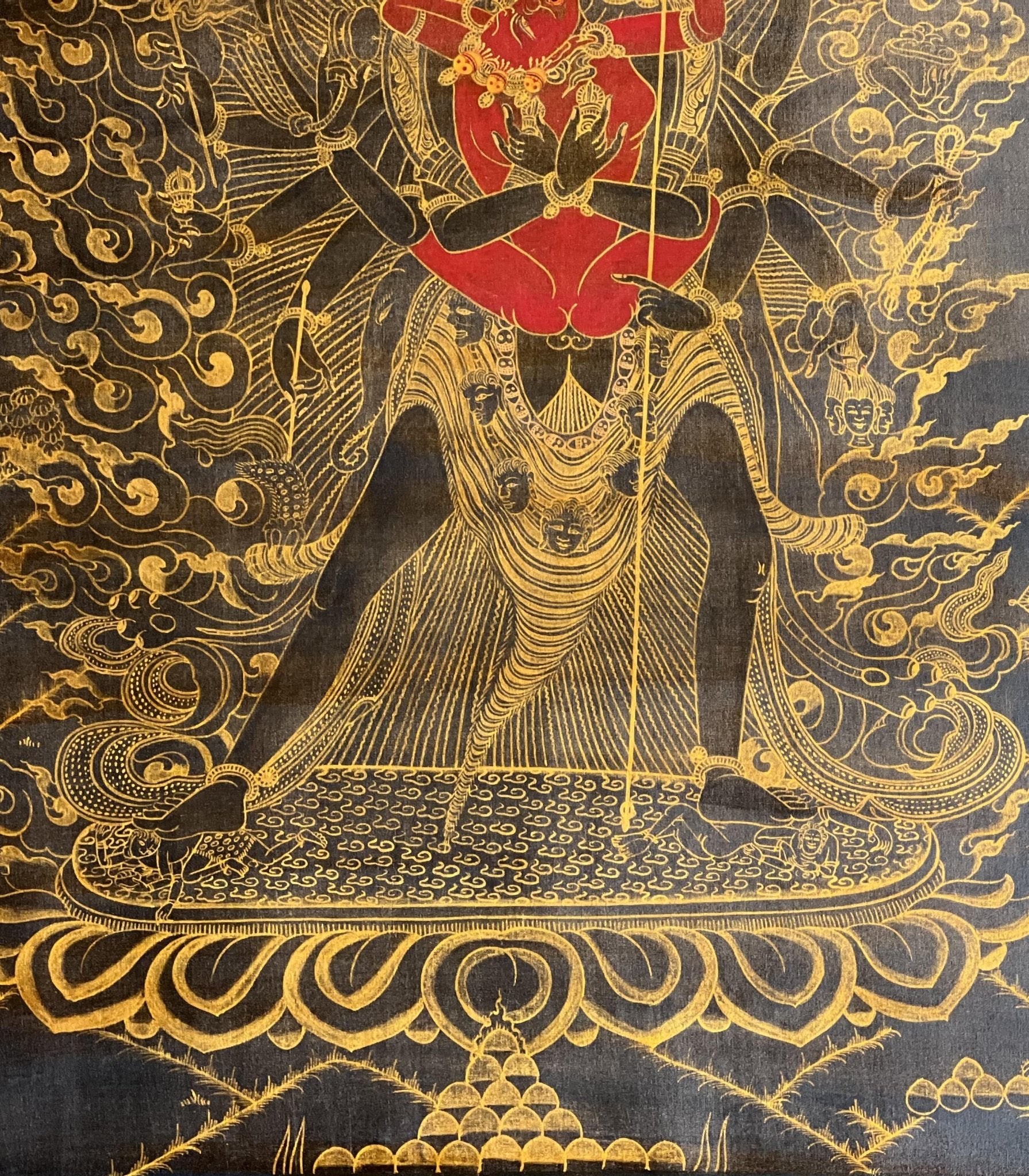 Buddha Kalachakra with Kalacakri/Visvamata in Divine Union Oil - Varnished Original Masterpiece Tibetan Thangka Painting/ Kalacakra Tantra Art - Tibetan Thangka Art