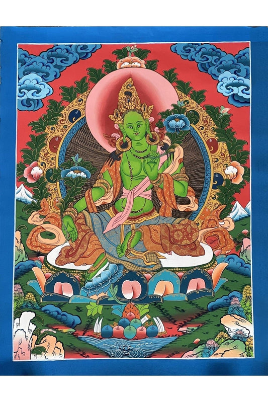 Green Tara/ Shyamatara / Mother Goddess/ Master Quality Tibetan Thangka Painting Original Hand - painted Buddhist Meditation Art - Tibetan Thangka Art