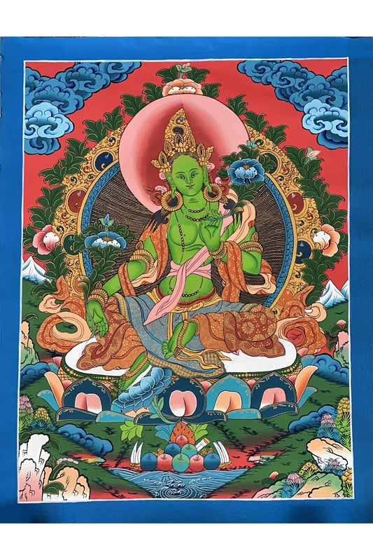 Green Tara/ Shyamatara / Mother Goddess/ Master Quality Tibetan Thangka Painting Original Hand - painted Buddhist Meditation Art - Tibetan Thangka Art