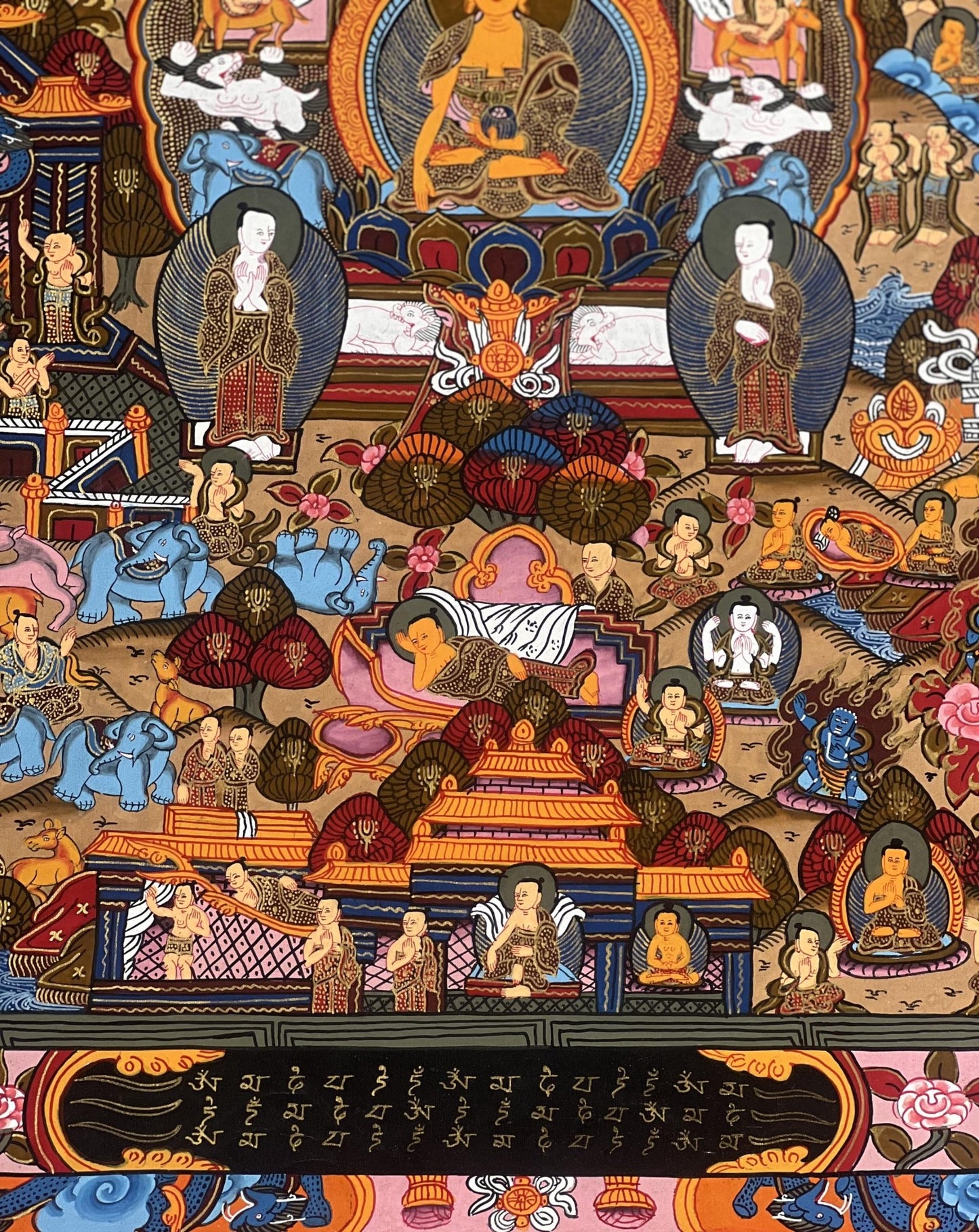 Hand - Painted Tibetan Buddha Life Mandala Thangka - Art for Meditation - Unique Fine Masterpiece from Nepal - Compassionate Home Decor - Tibetan Thangka Art
