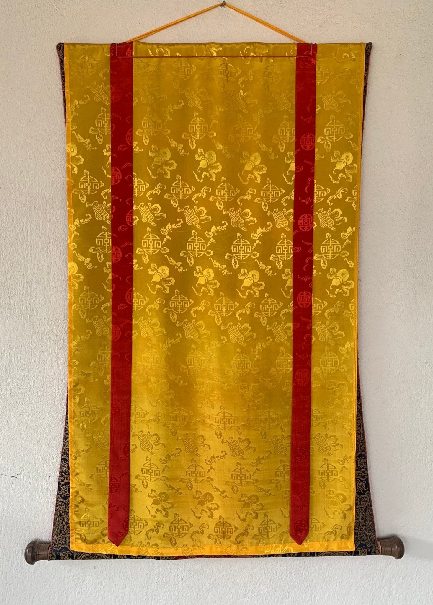 Hand - Painted Tibetan Yogini Thangka - Machig Labdron/Ahdron Chodron Art - Premium Silk Brocade Wall Hanging - Buddhist Decor for Home - Tibetan Thangka Art