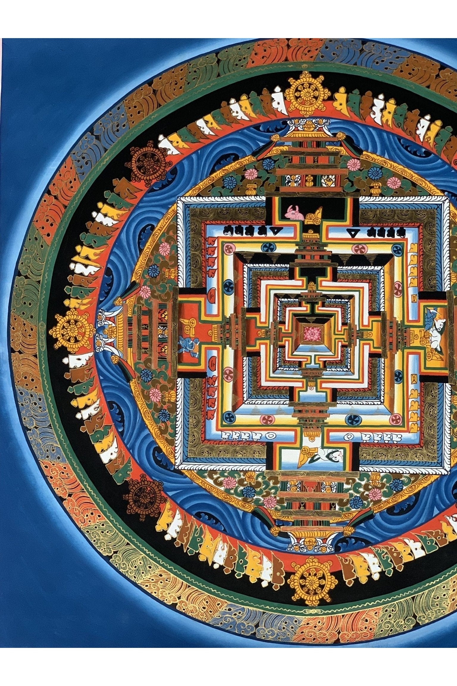 Hand Painted Wheel of Life/ Wheel of Time/ Kalachakra Mandala Master Quality Tibetan Thangka Painting Buddhist Art/Tibetan Wall Hanging - Tibetan Thangka Art