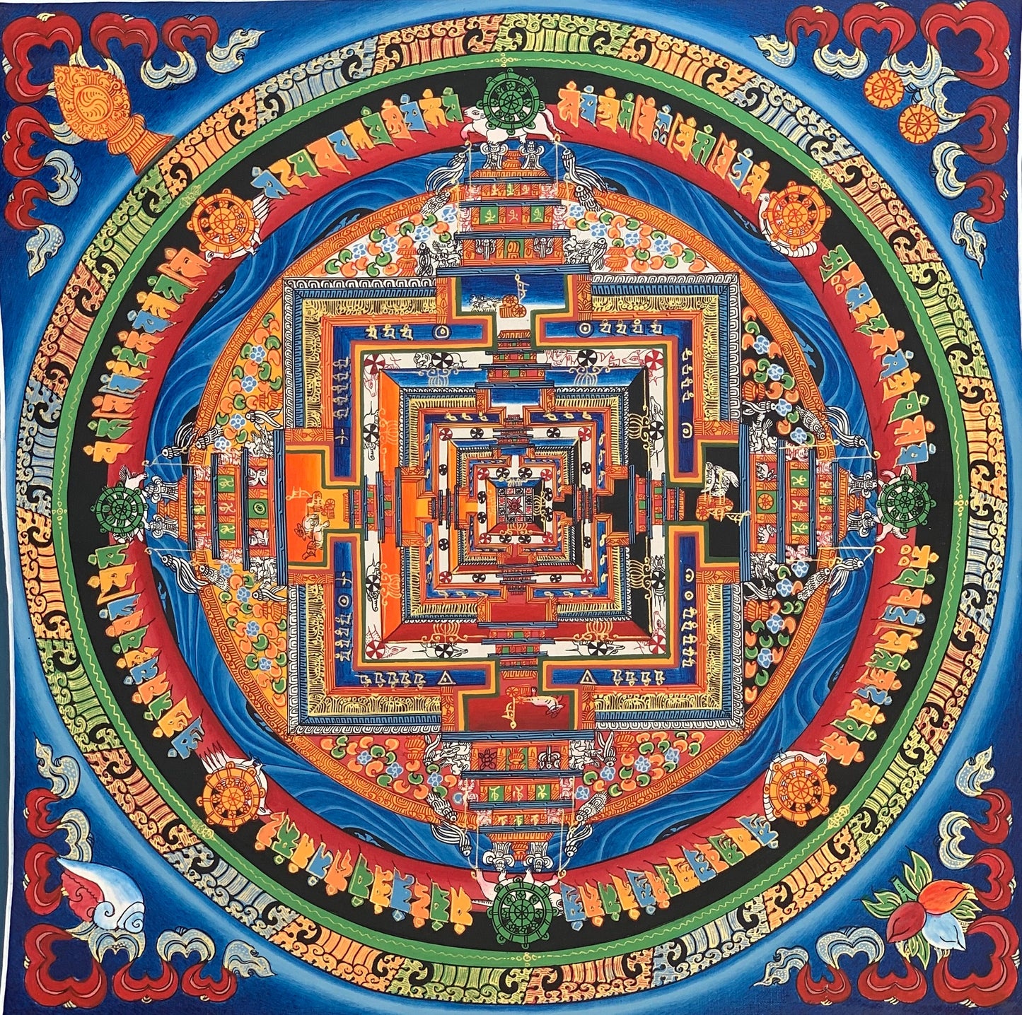 Original Hand-painted Master Quality Kalachakra Mandala Tibetan Thangka Painting/Meditation Art/ Wall Hanging