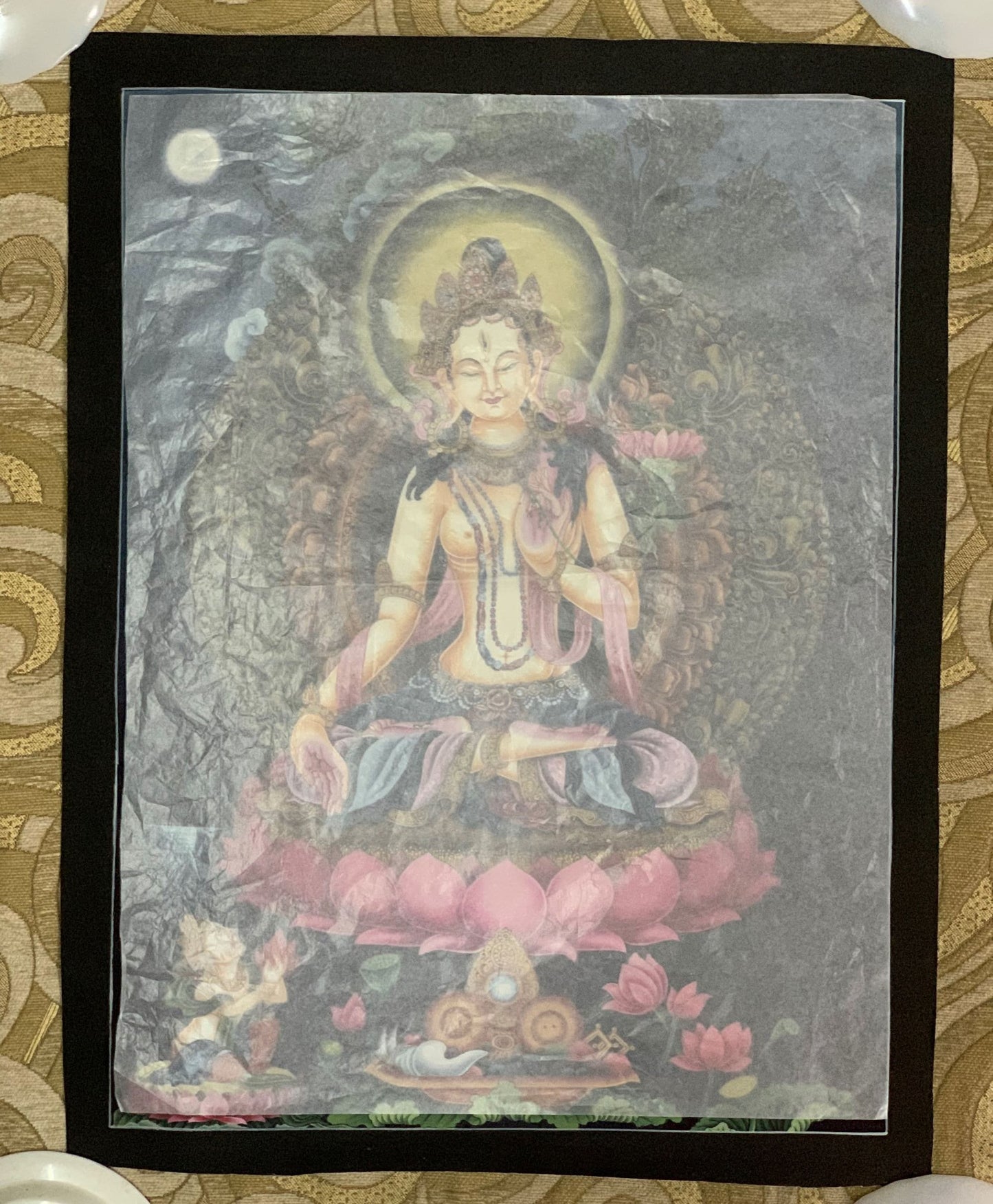 White Tara Newari Paubha Thangka | Hand Painted Buddhist Art | Masterpiece Meditation Painting