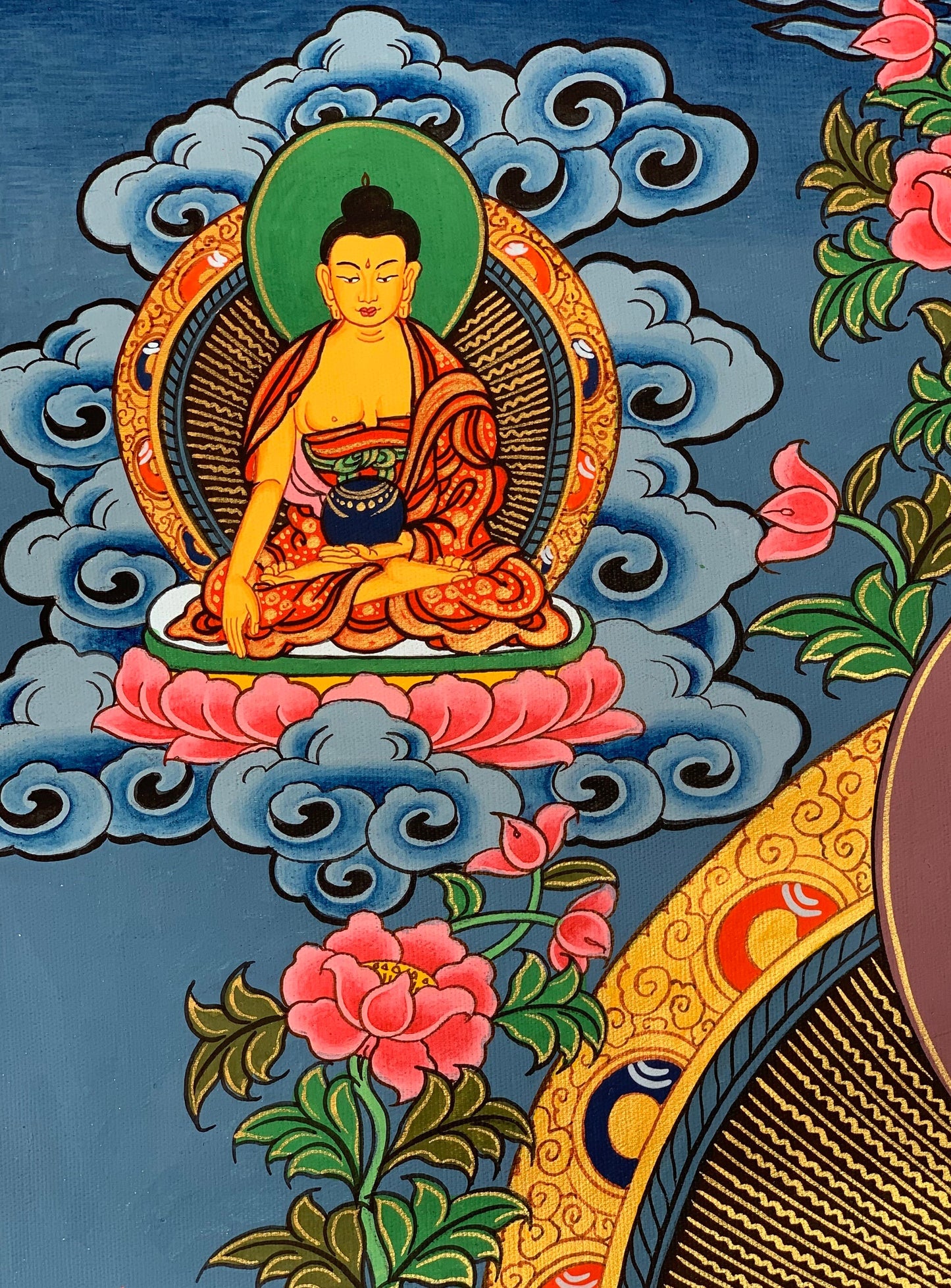 Hand-Painted White Tara Thangka Painting - Tibetan Mother Goddess Art