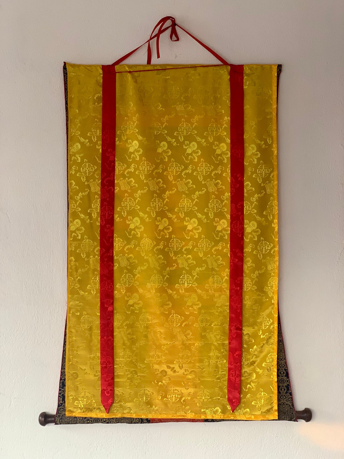 Buddha Shakti/ Samantabhadra Master Quality Tibetan Thangka Painting, Original Art with Premium Silk Brocade