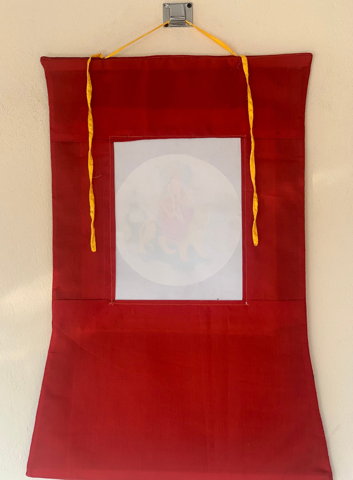 Goddess Durga, Jagdamba, Navadurga, Thangka Painting, Original Art  with Silk Brocade