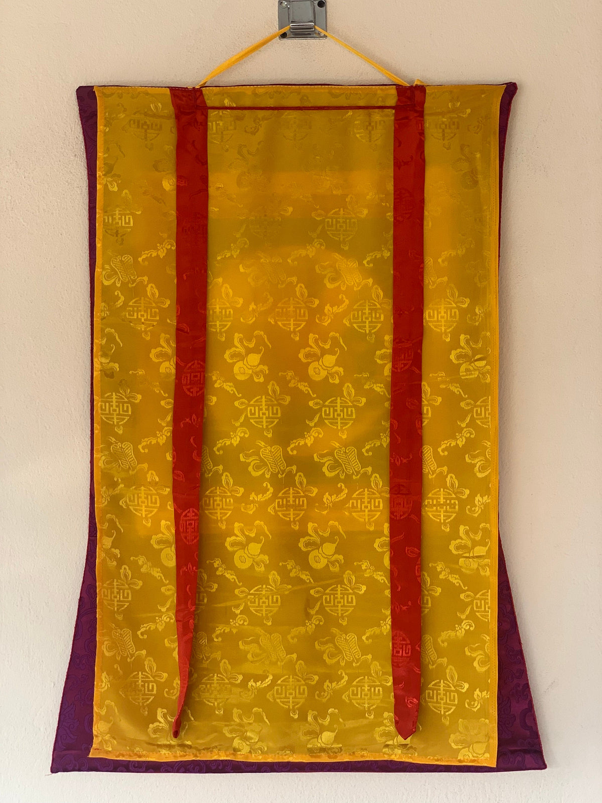 Goddess Durga, Jagdamba, Navadurga, Thangka Painting, Original Art  with Silk Brocade