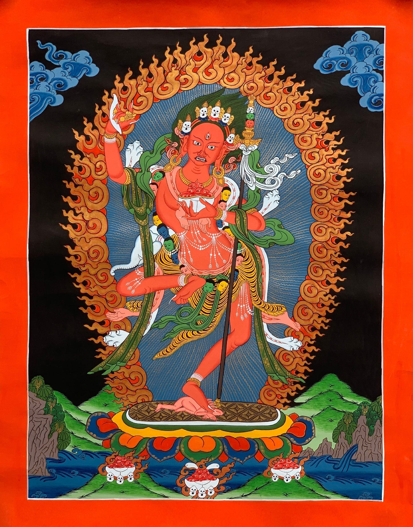 Original Hand-Painted Vajravarahi Dorje Phagmo Tibetan Thangka Painting Meditation Art
