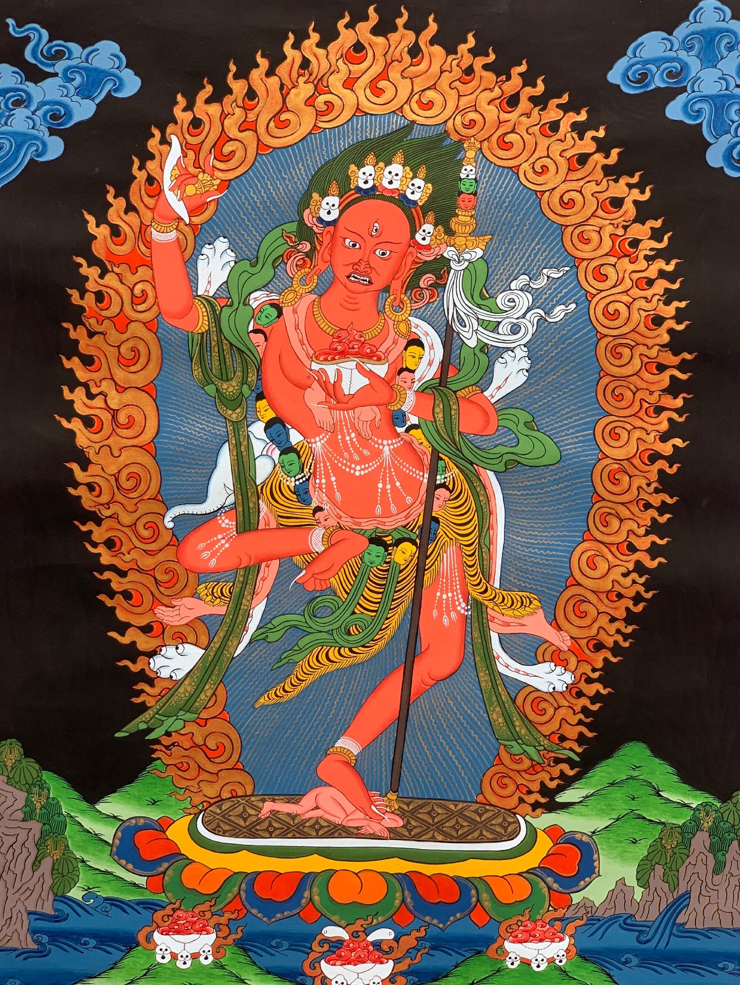 Original Hand-Painted Vajravarahi Dorje Phagmo Tibetan Thangka Painting Meditation Art
