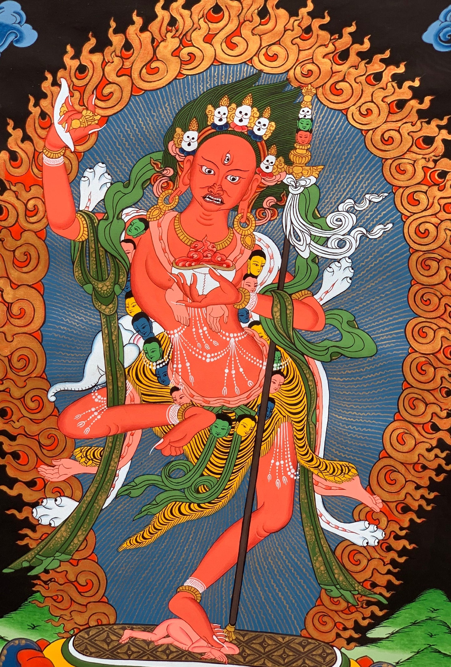 Original Hand-Painted Vajravarahi Dorje Phagmo Tibetan Thangka Painting Meditation Art